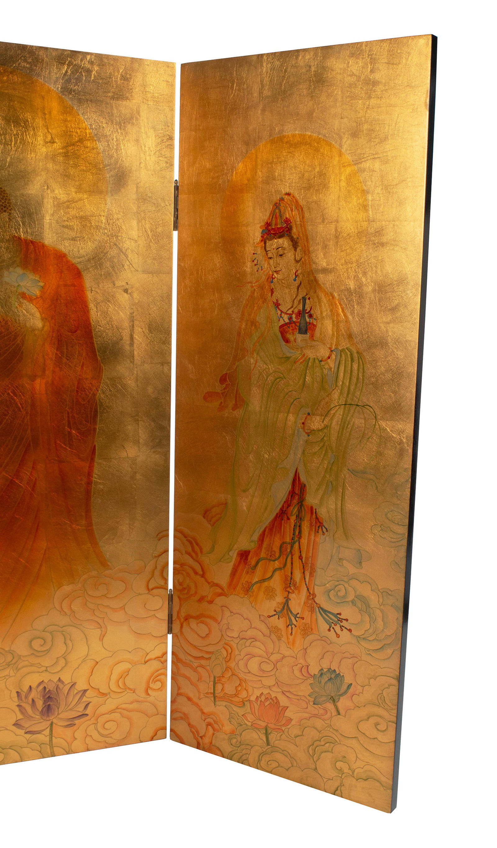 TWO THREE-PANEL ROOM SCREENS - 5