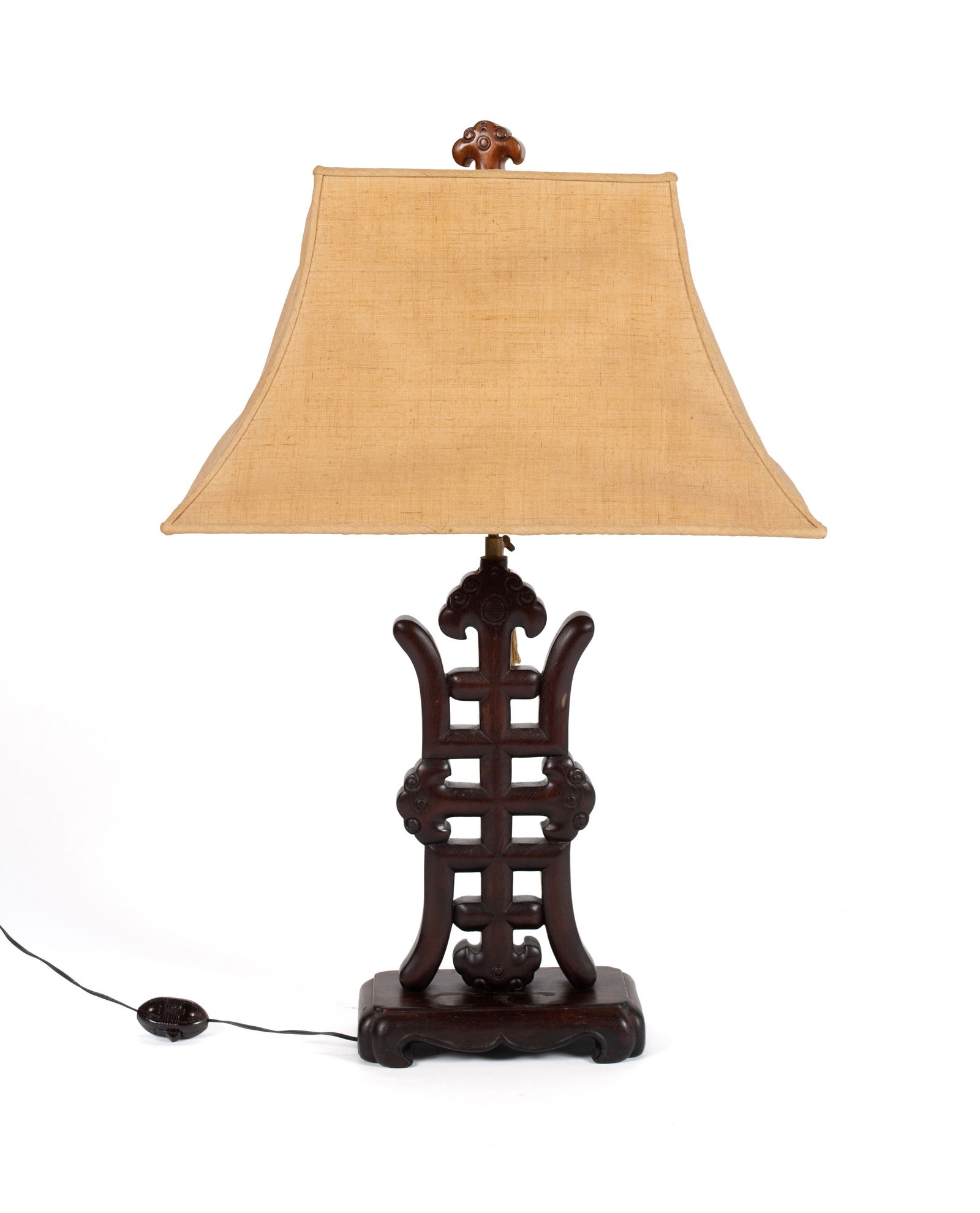 CHINESE PADOUK TABLE LAMP - 2