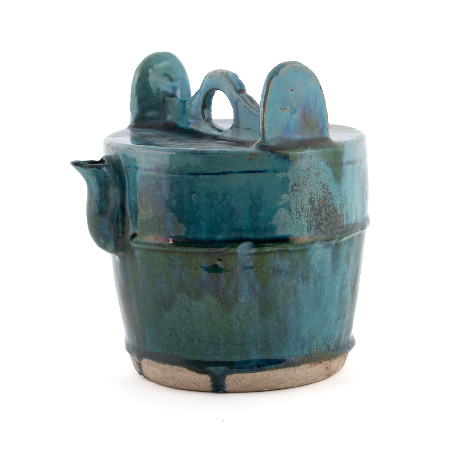 THREE SHIWAN WARE TEAPOTS - 2