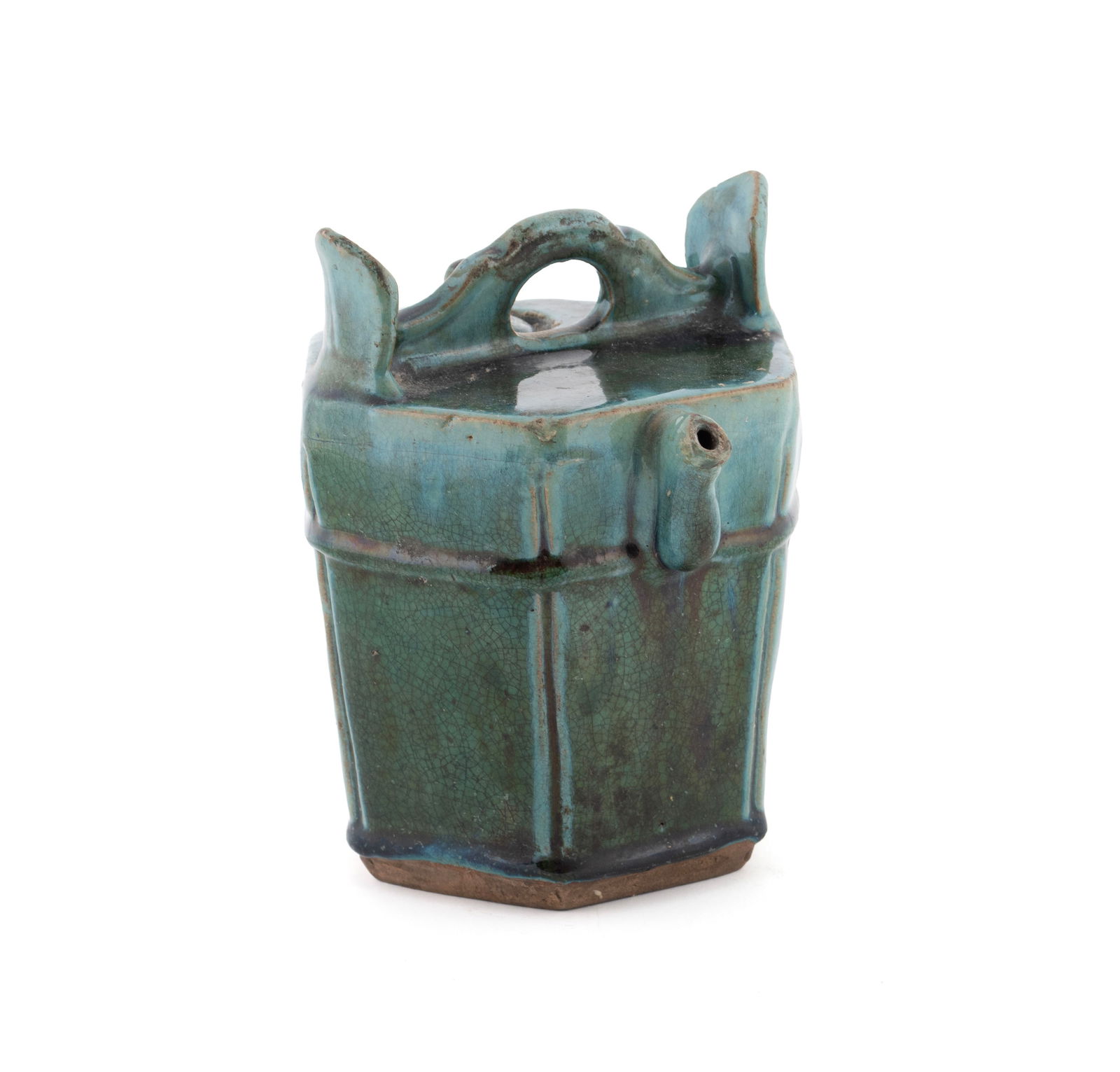 THREE SHIWAN WARE TEAPOTS - 9