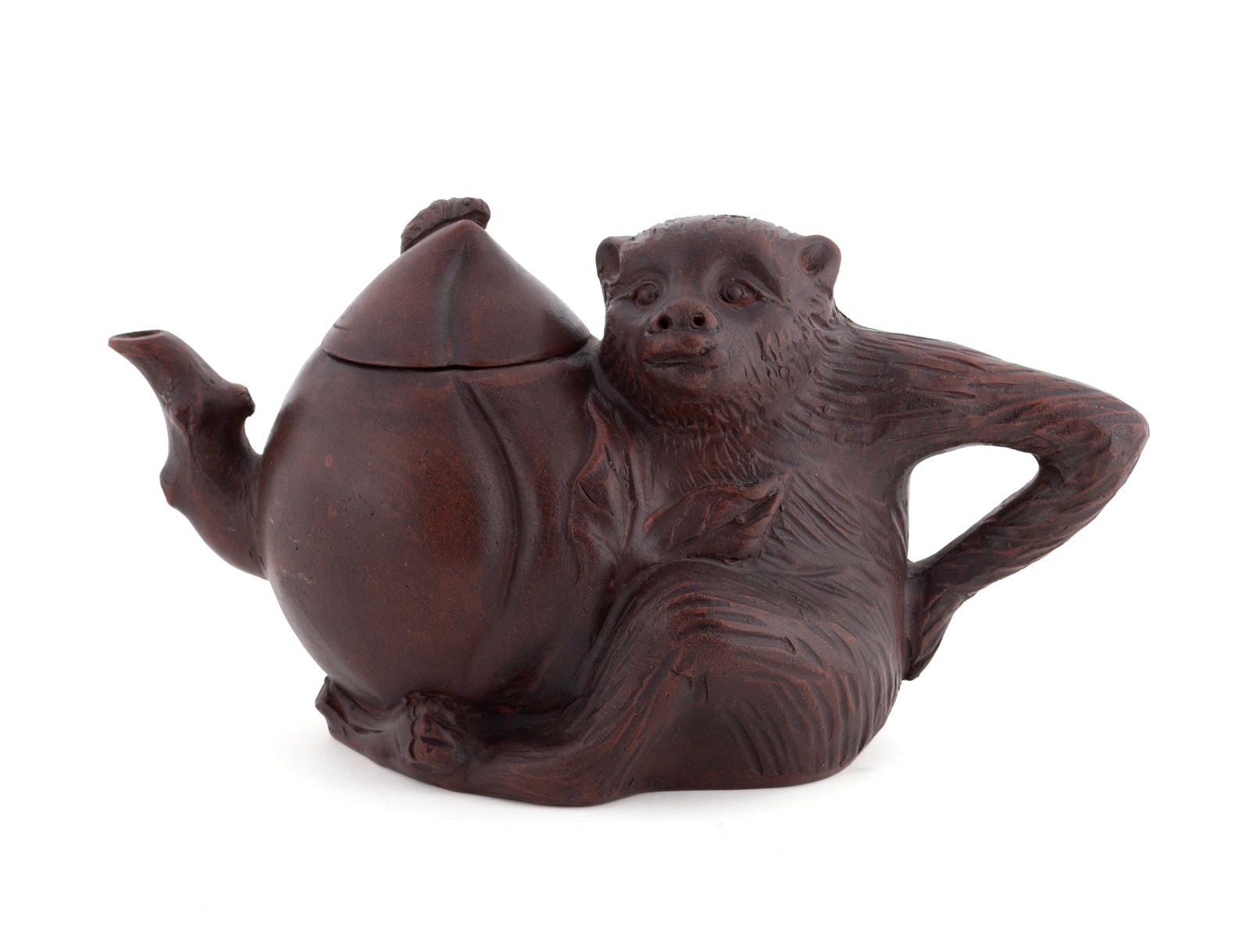 THREE YIXING FIGURAL TEAPOTS - 11