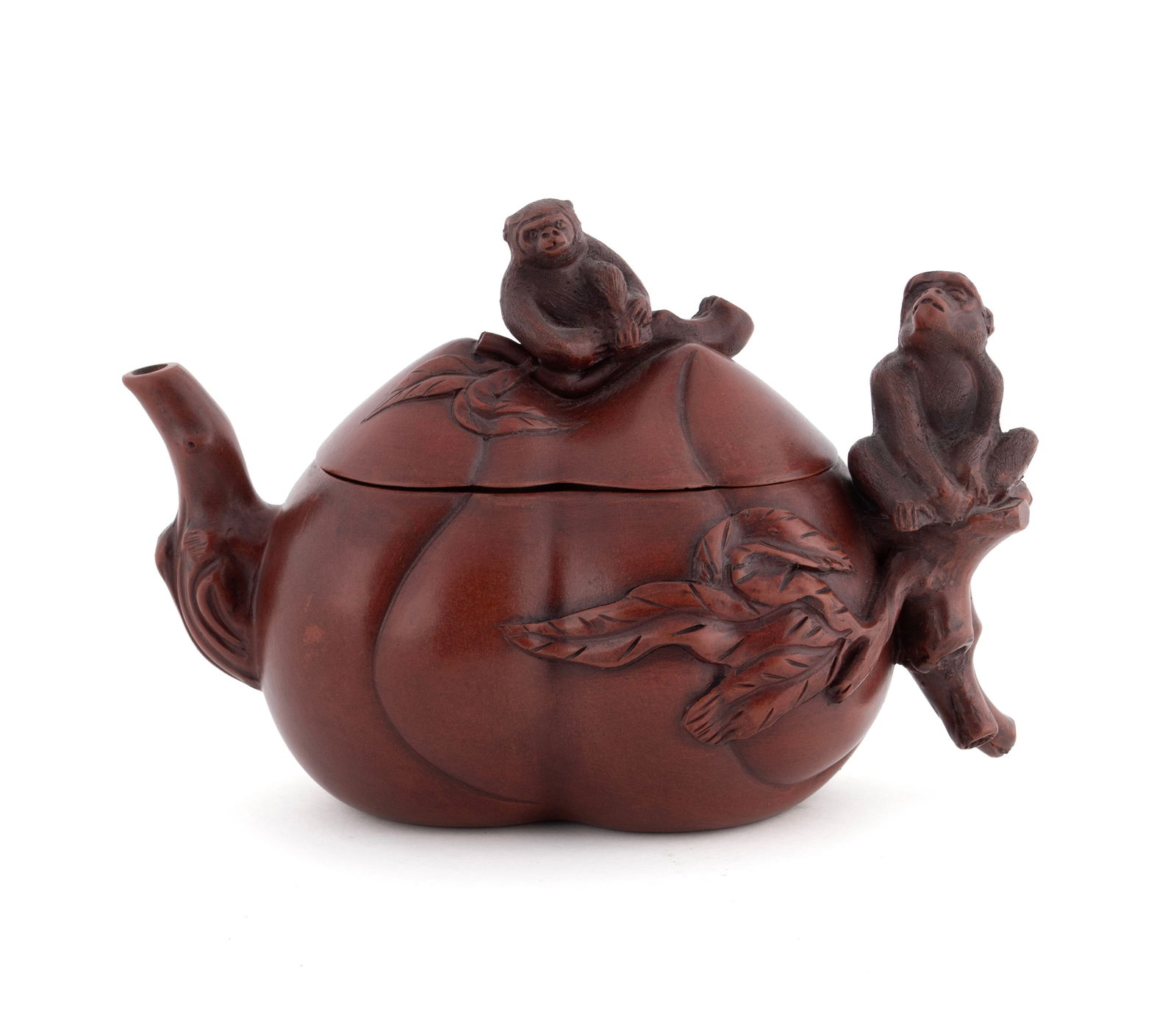 THREE YIXING FIGURAL TEAPOTS - 2