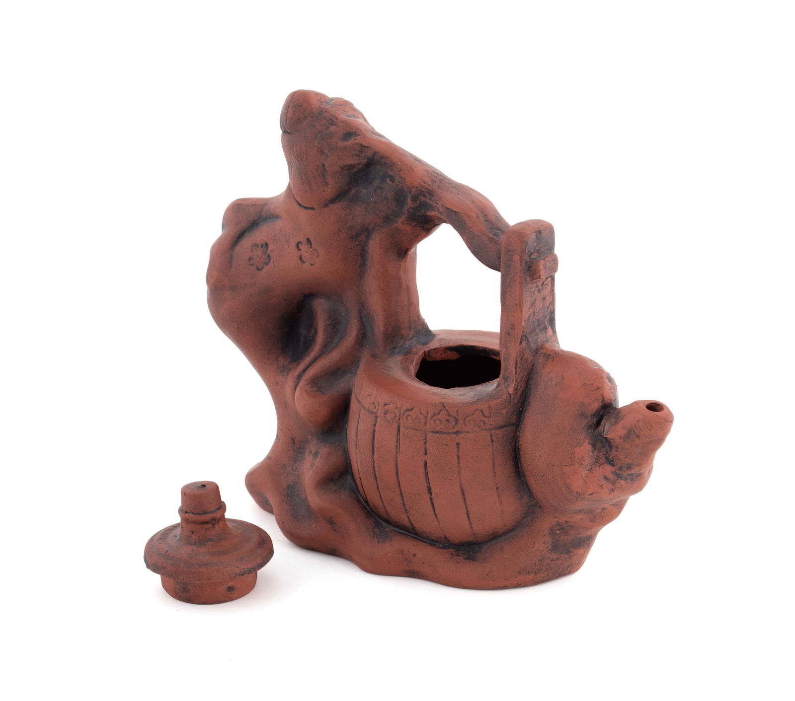 THREE YIXING FIGURAL TEAPOTS - 8