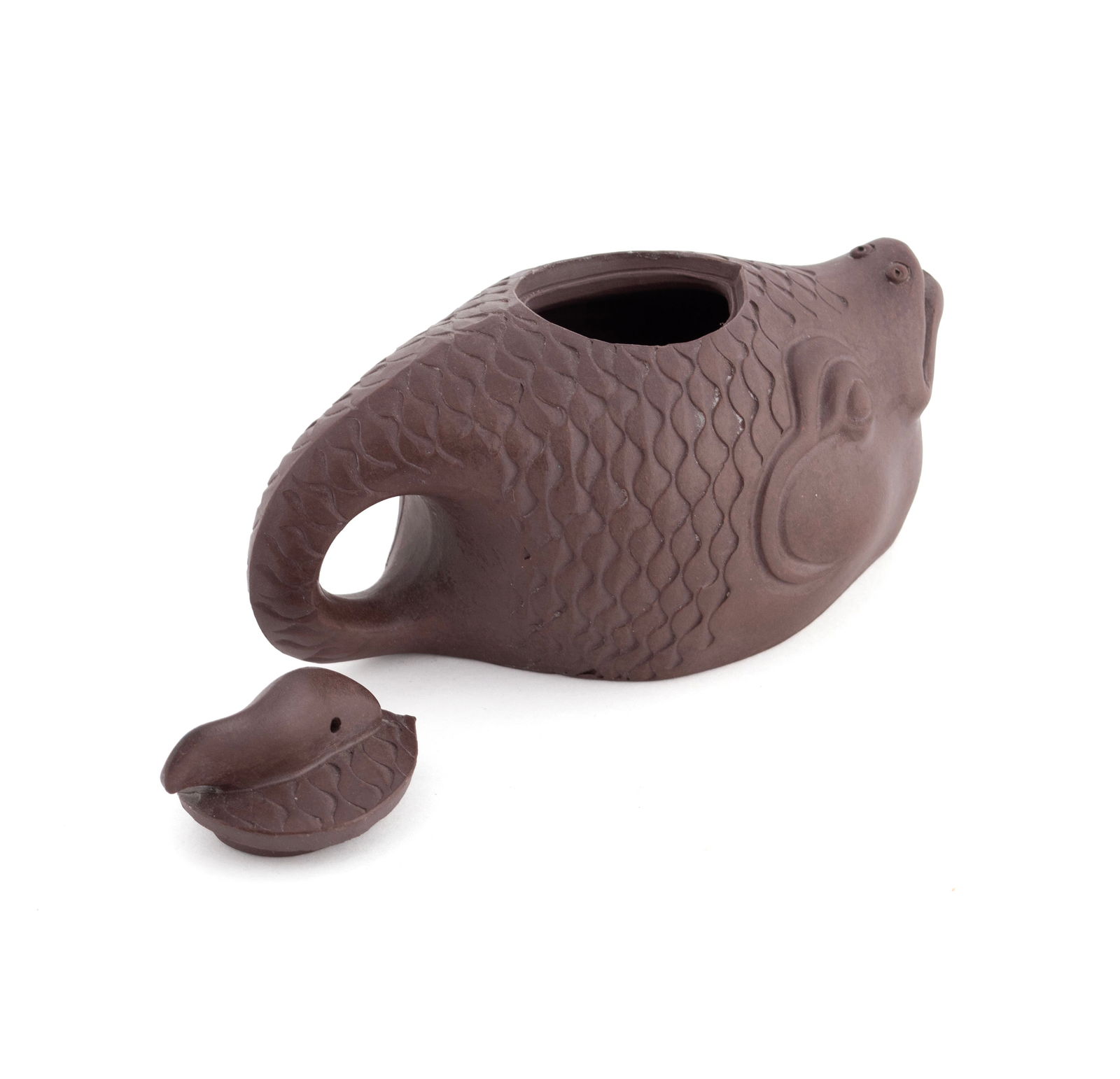 THREE YIXING FIGURAL TEAPOTS - 15