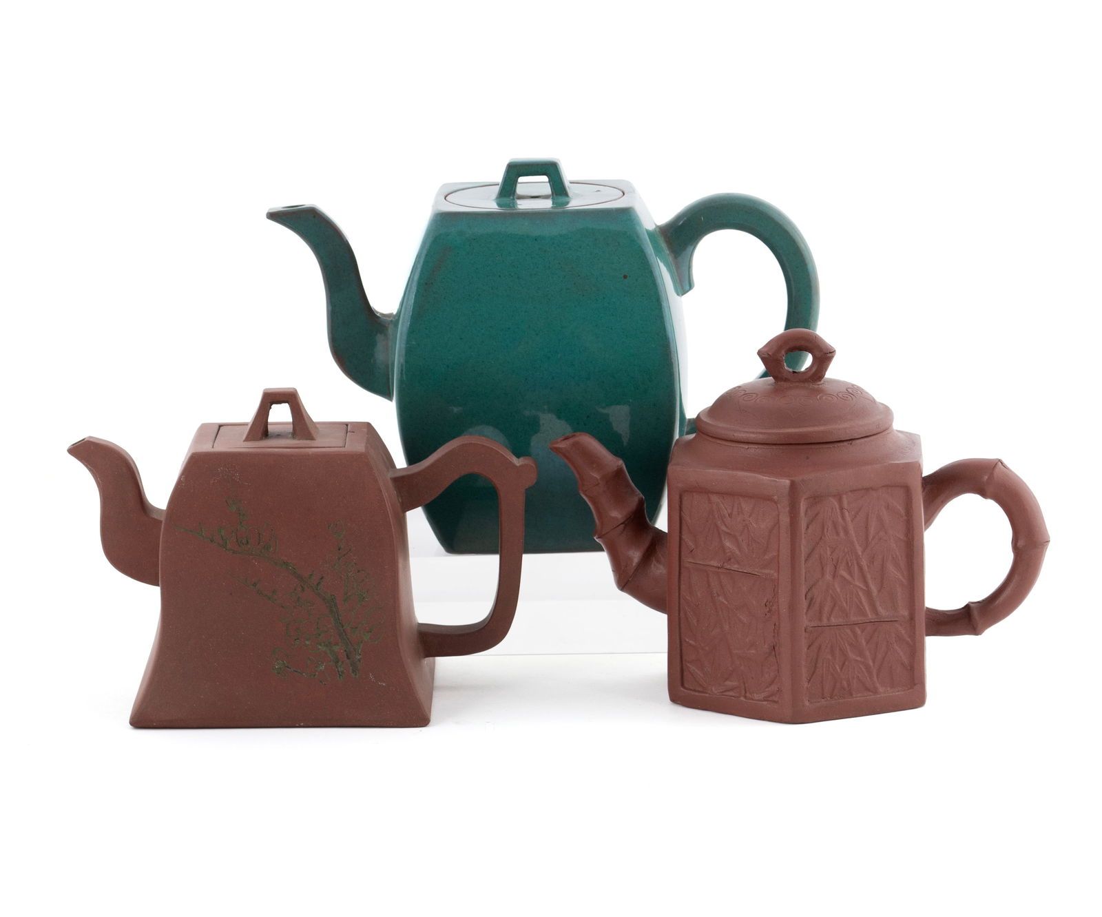 THREE YIXING TEAPOTS (1 of 18)