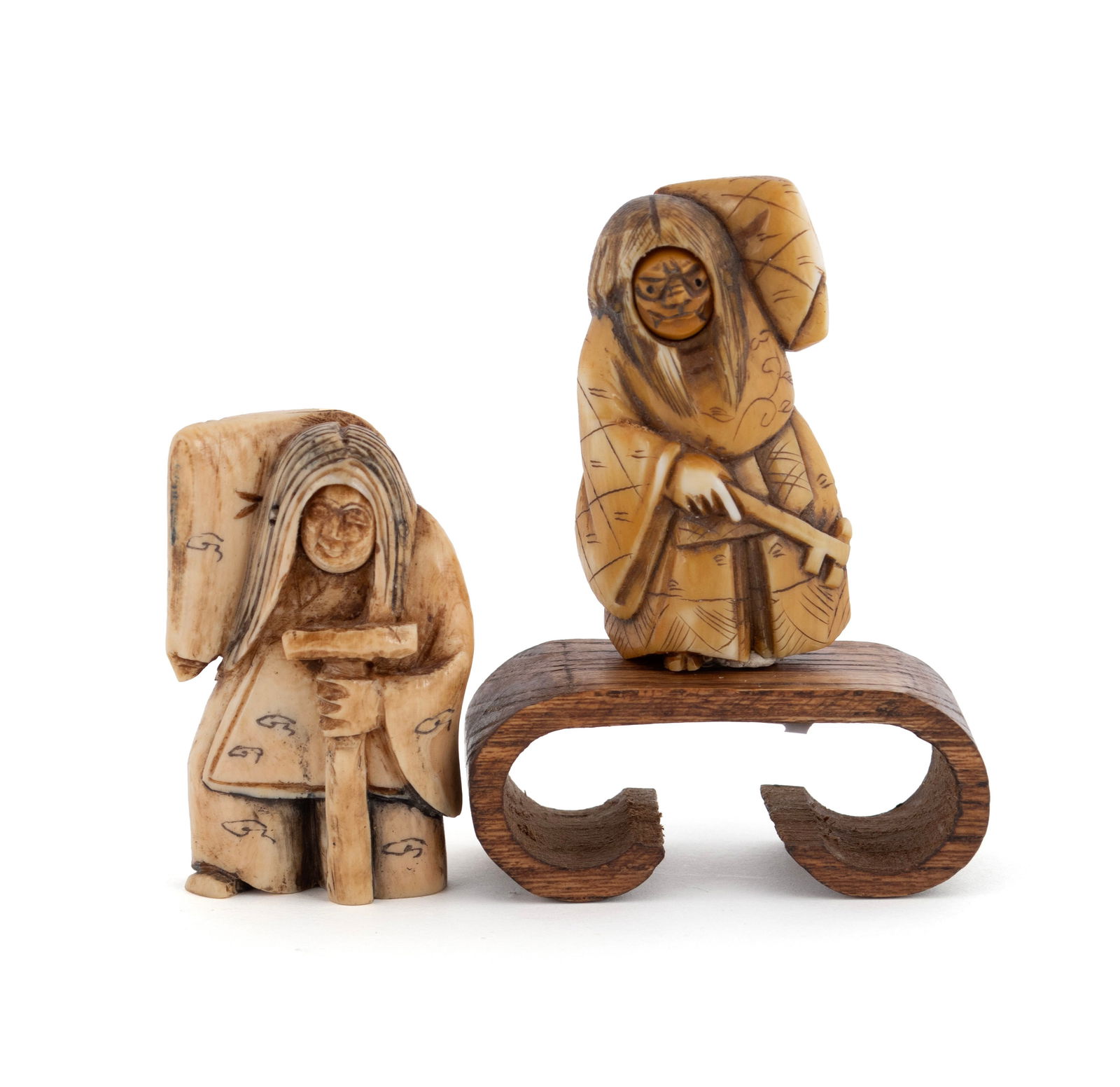 FIVE CARVED NETSUKE - 3