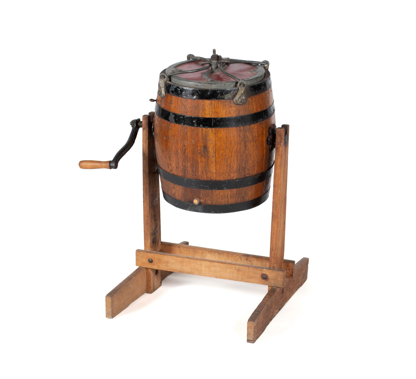 OAK BARREL FORM BUTTER CHURN ON STAND (1 of 7)