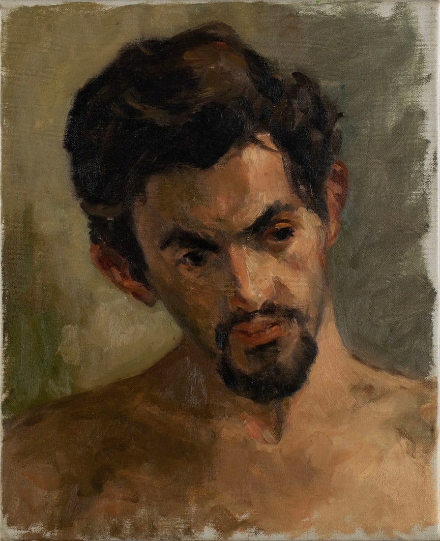 VIRGINIA 'TITO' GAY (AMERICAN, 1932-2024): Virginia 'Tito' GayAmerican, 1932-2024Dannyoil on canvasUnsigned. Portrait of a man, unframed.Tito attended Washington University where she studied painting under Fred Conway, earning her a Master of