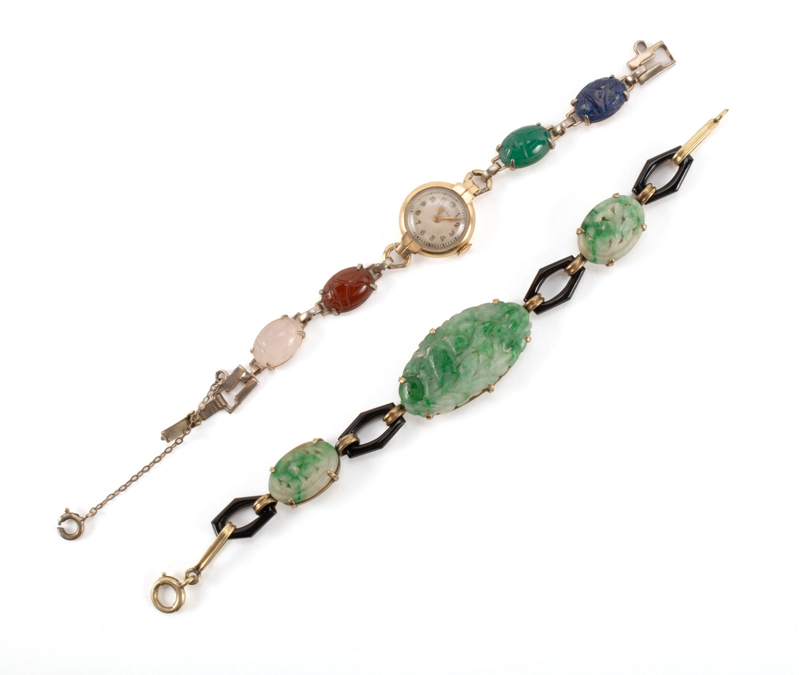 SEVEN PIECES OF JADE JEWELRY - 5