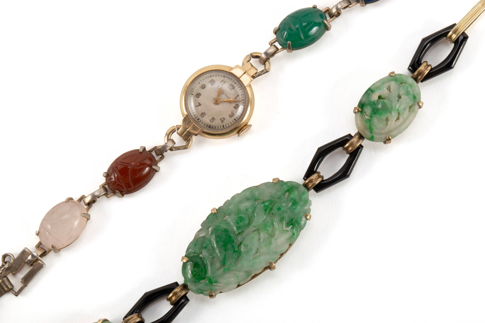 SEVEN PIECES OF JADE JEWELRY - 6