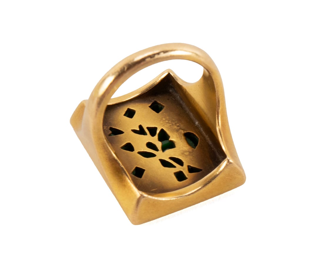 GOLD AND JADE RING - 5