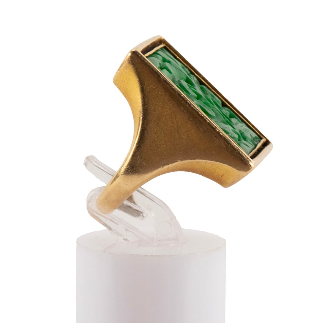 GOLD AND JADE RING - 6