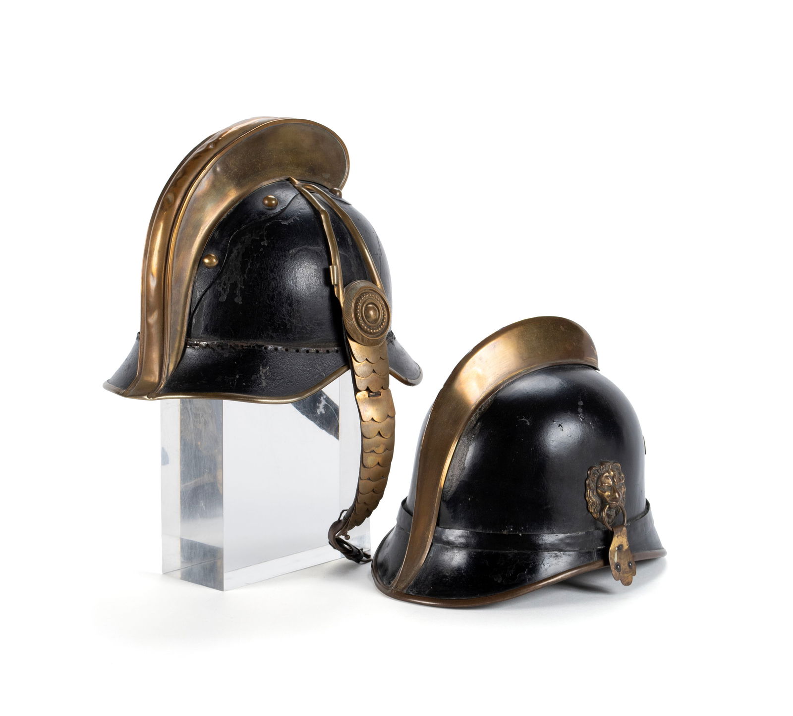 TWO GERMAN FIREFIGHTER HELMETS - 7