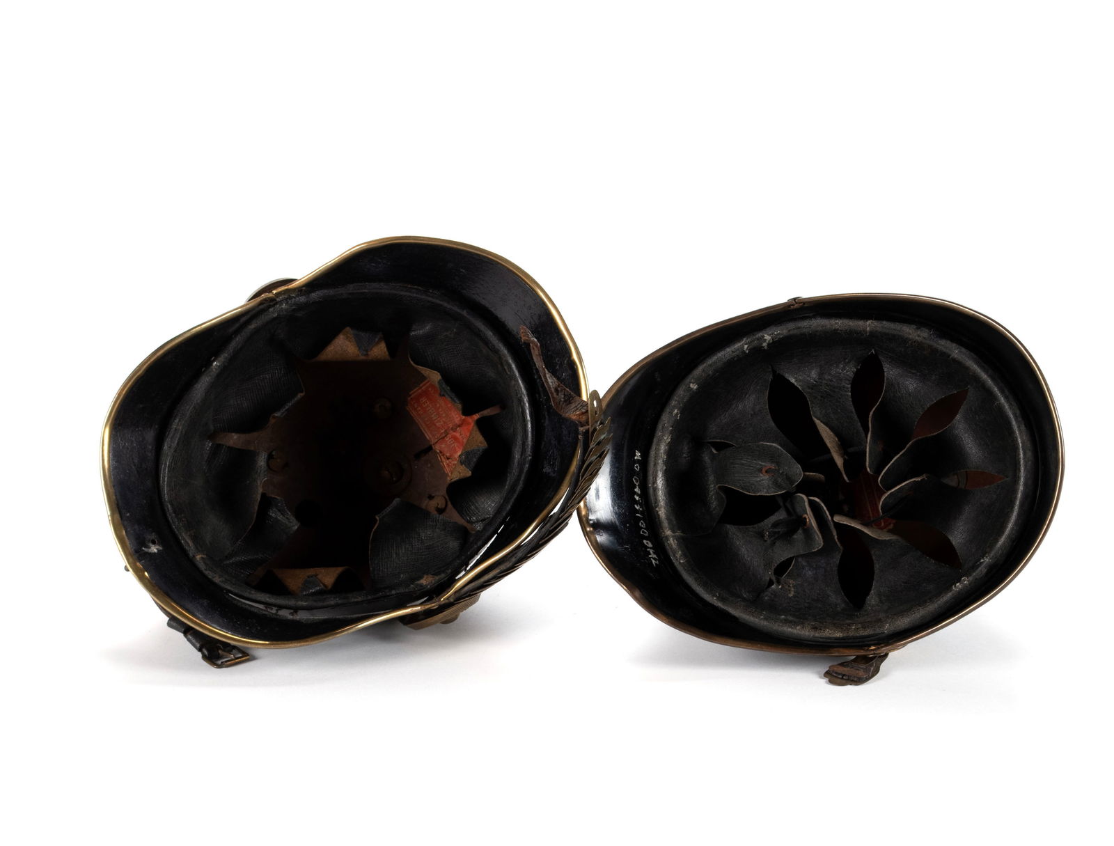 TWO GERMAN FIREFIGHTER HELMETS - 9