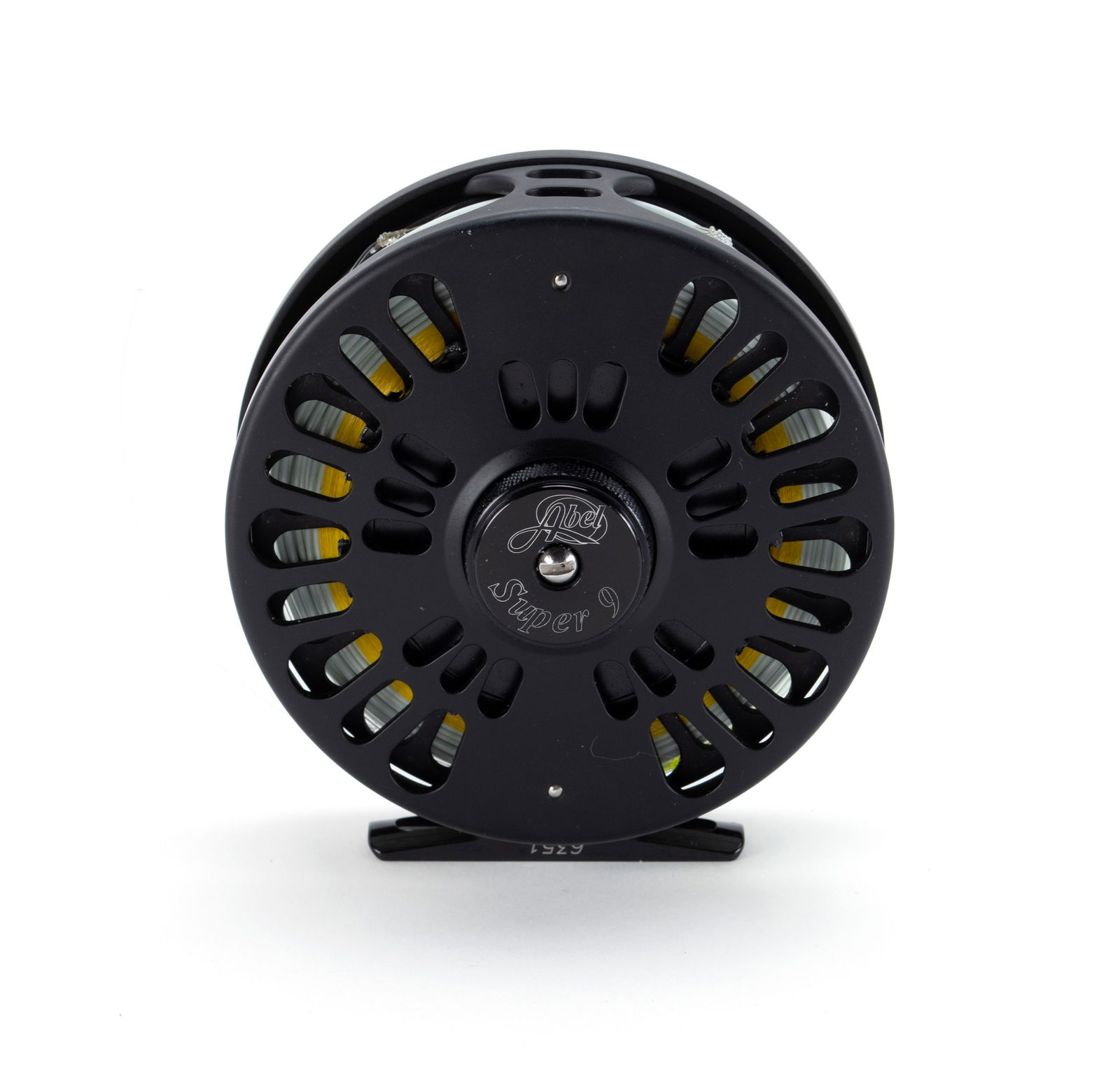 ABEL SUPER 9 FLY FISHING REEL: ABEL SUPER 9 FLY FISHING REELAmerican, # 6351, matte black finish.Diameter: 4.09 in. (10.4 cm.)
