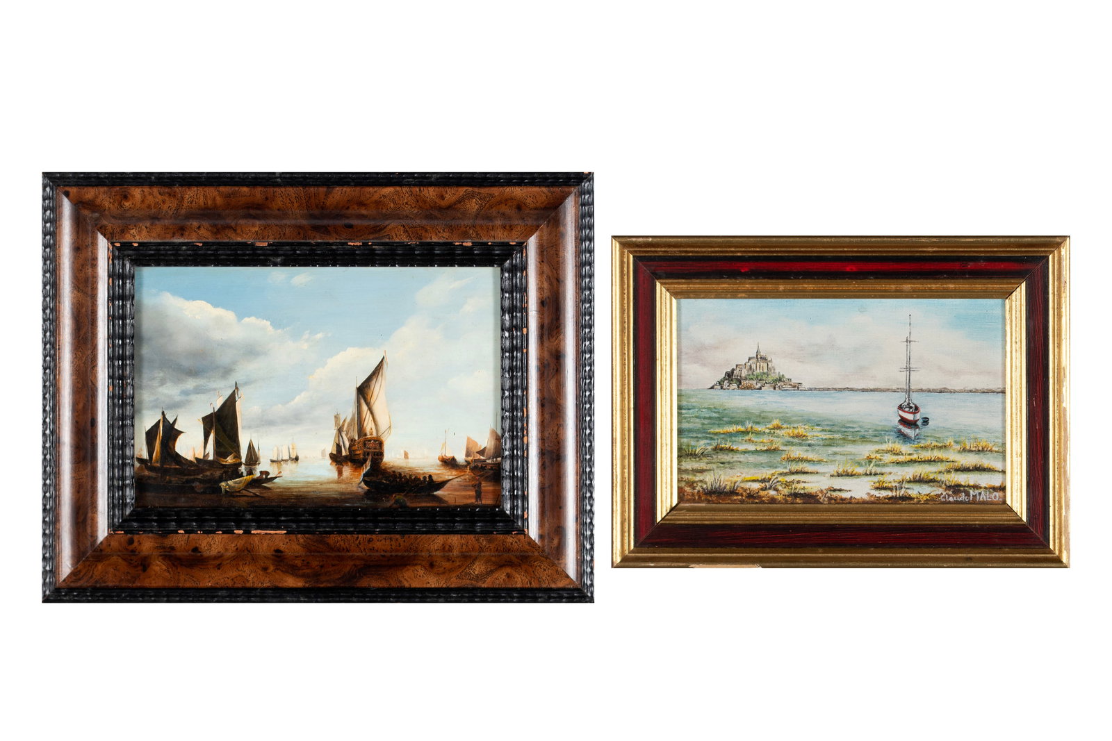 TWO CONTINENTAL PAINTINGS (1 of 12)