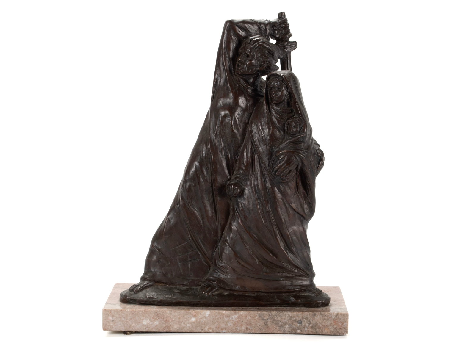LASZLO ISPANKY (AMERICAN, 1920-2010): Laszlo Ispanky American, 1920-2010 Exodus Bronze Signed, dated 1975, and numbered 74/100 in cast. On a marble base. 17 1/2 x 13 1/2 x 7 in. (44.5 x 34.3 x 17.8 cm.)