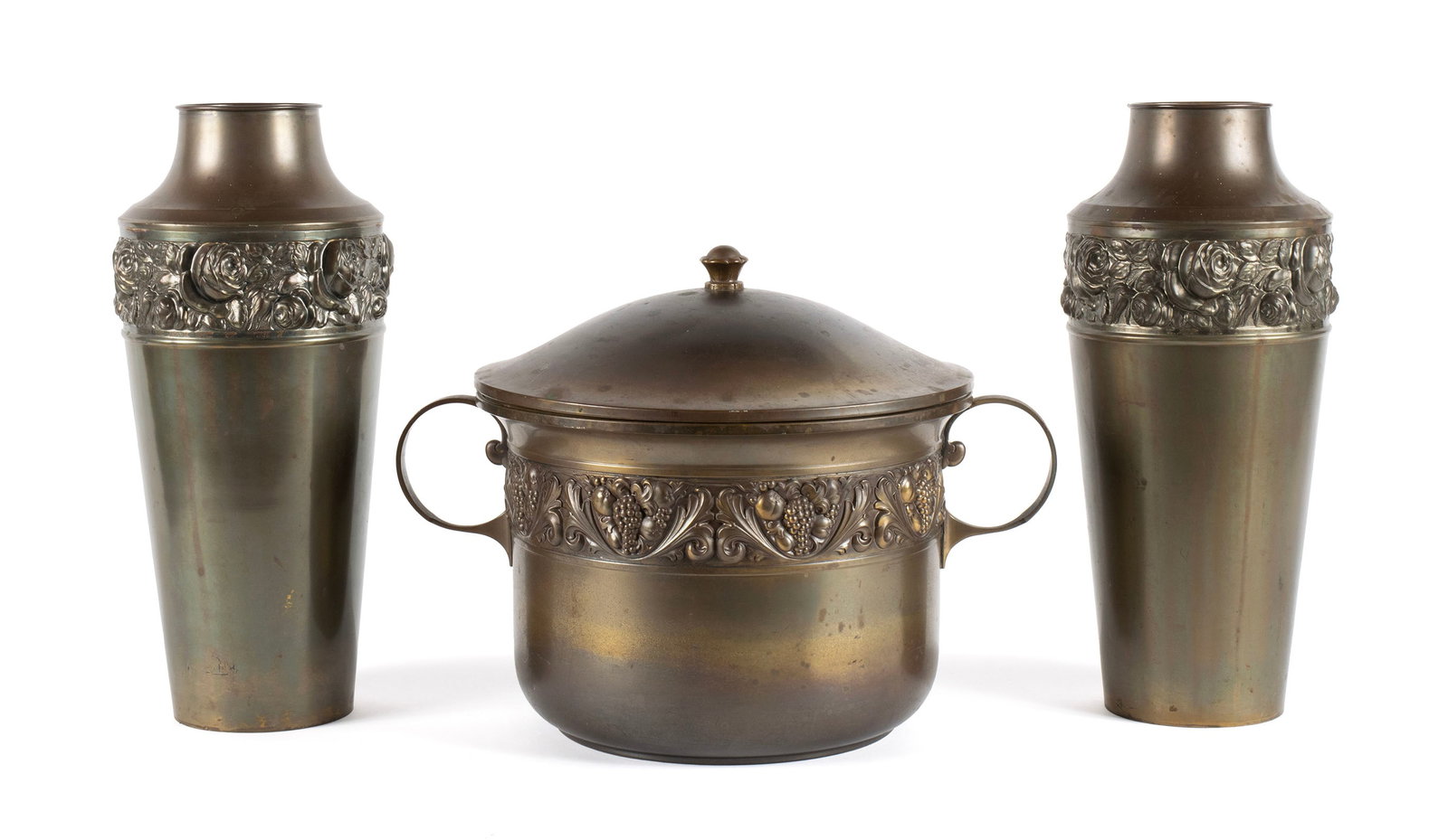 ART NOUVEAU BRASS GARNITURE (1 of 8)