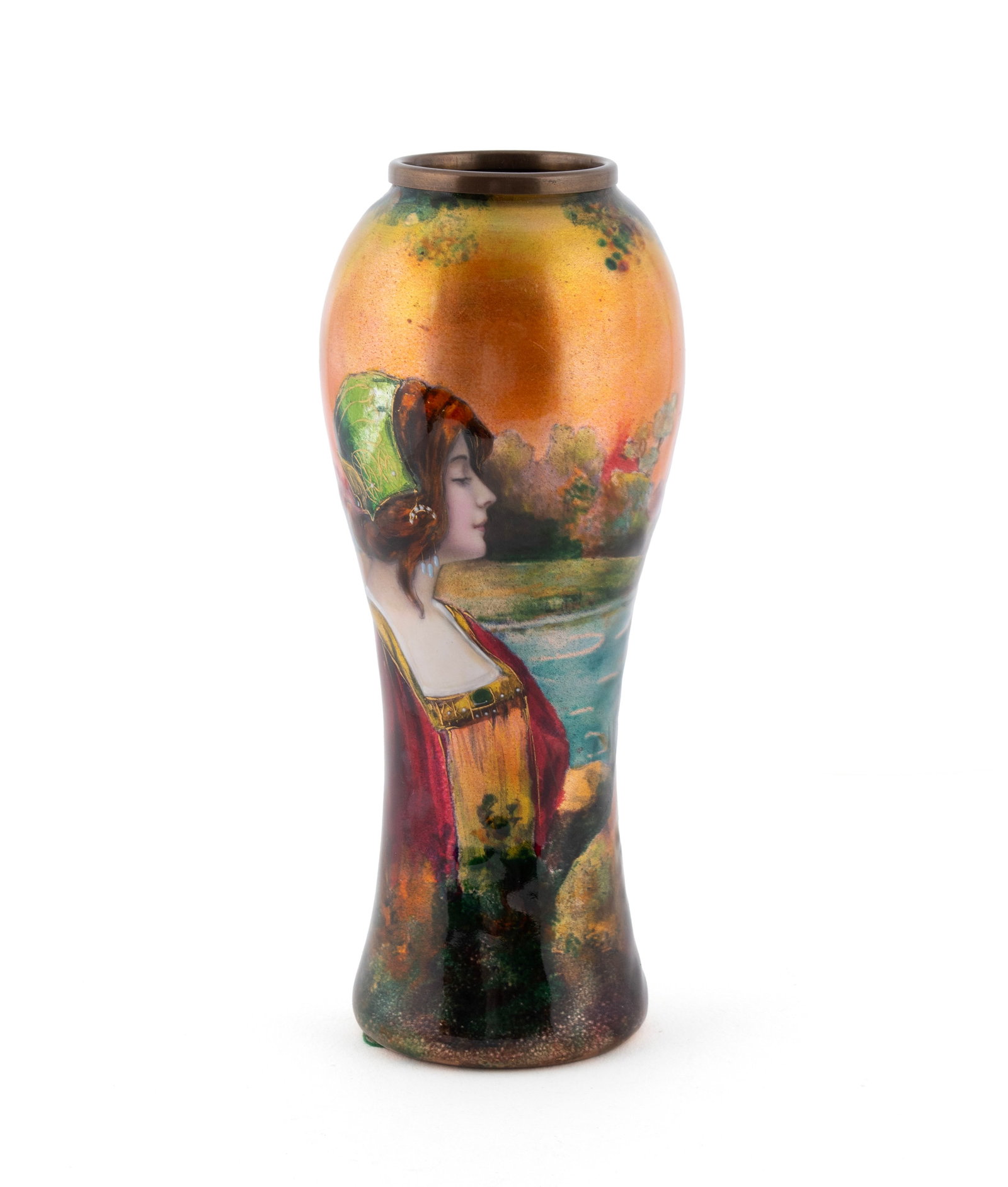 FRENCH ART NOUVEAU ENAMELED VASE (1 of 8)