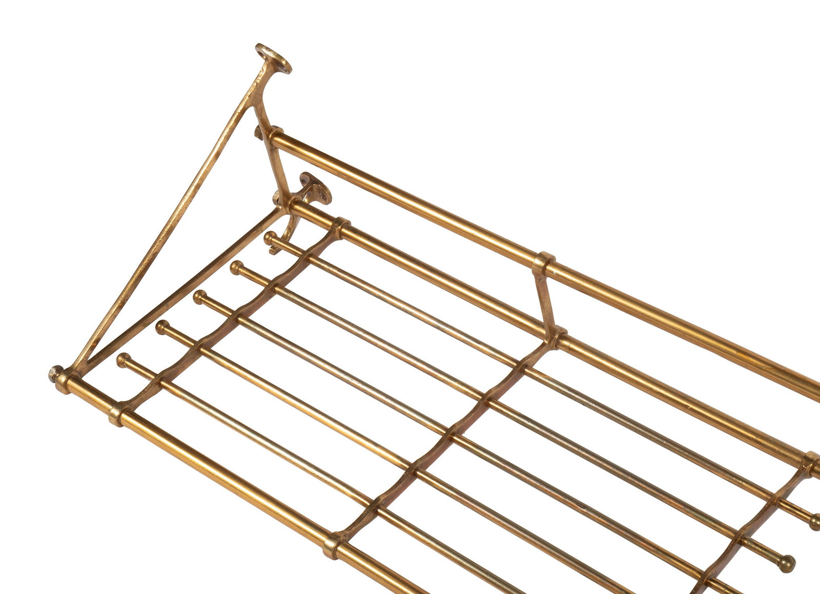 EDWARDIAN BRASS WALL RACK - 2