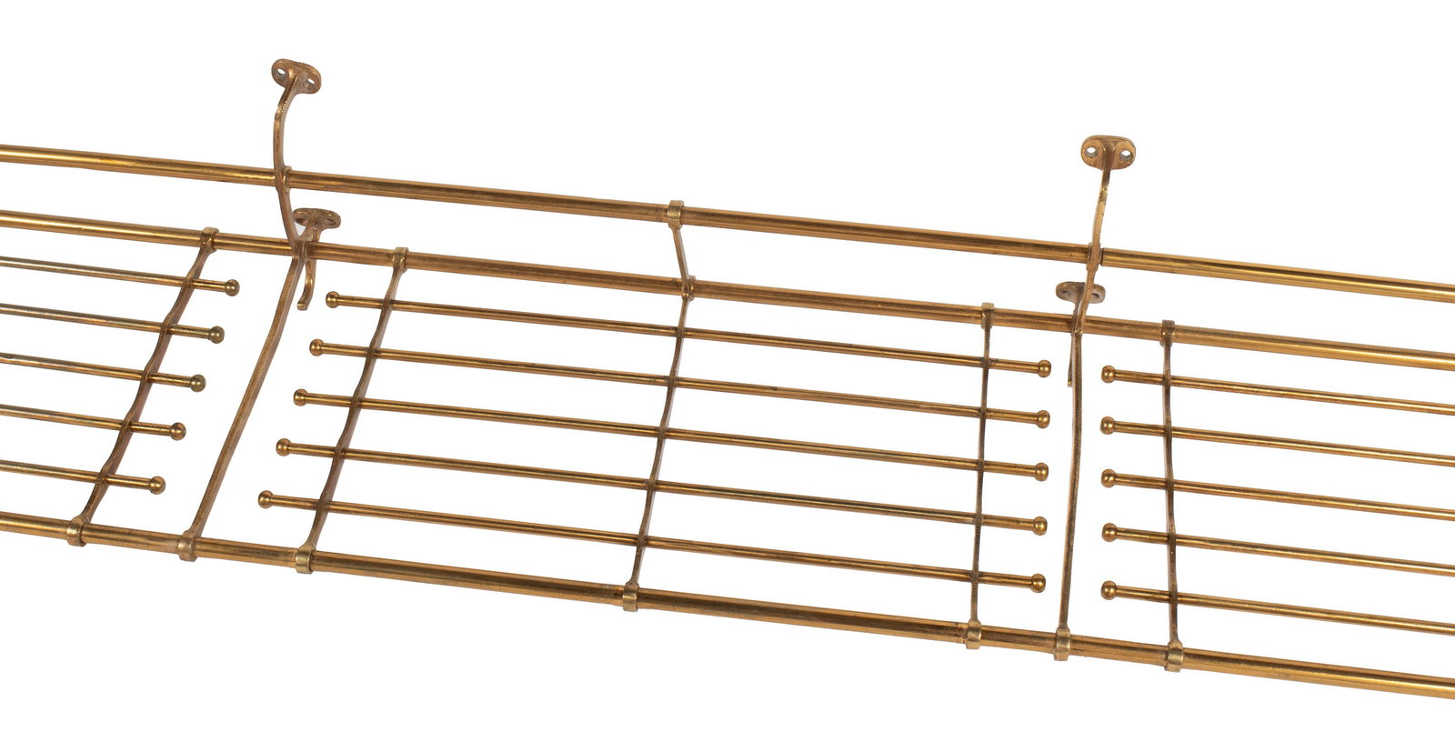 EDWARDIAN BRASS WALL RACK - 3