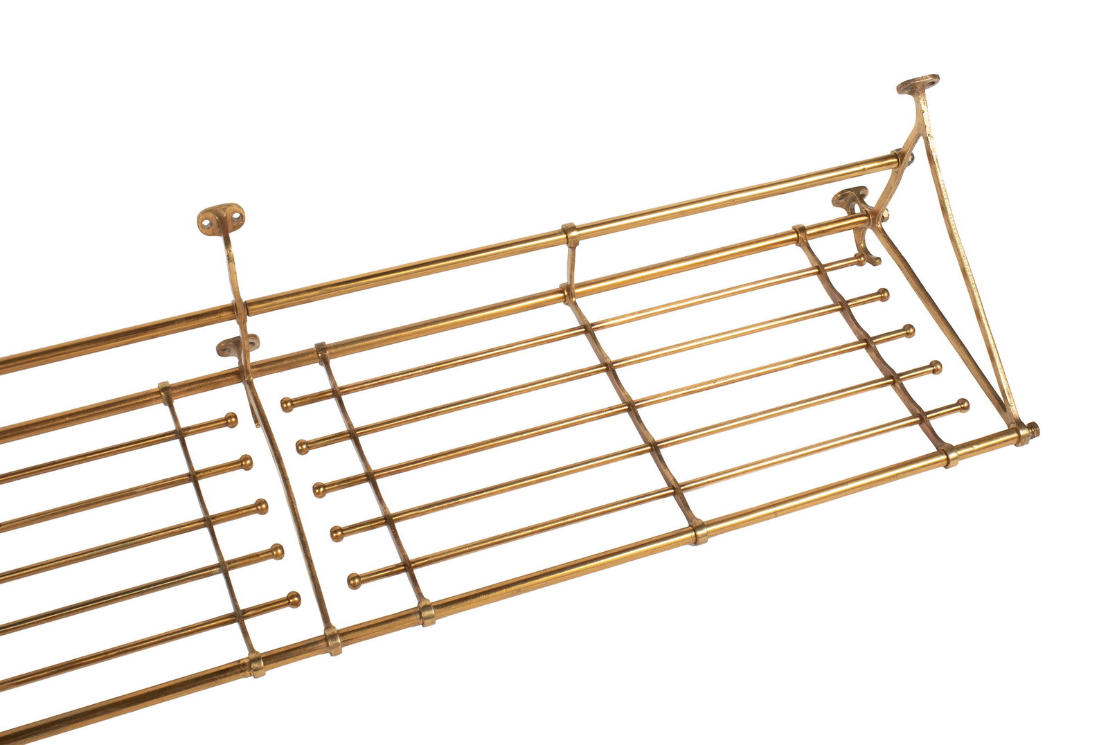 EDWARDIAN BRASS WALL RACK - 4