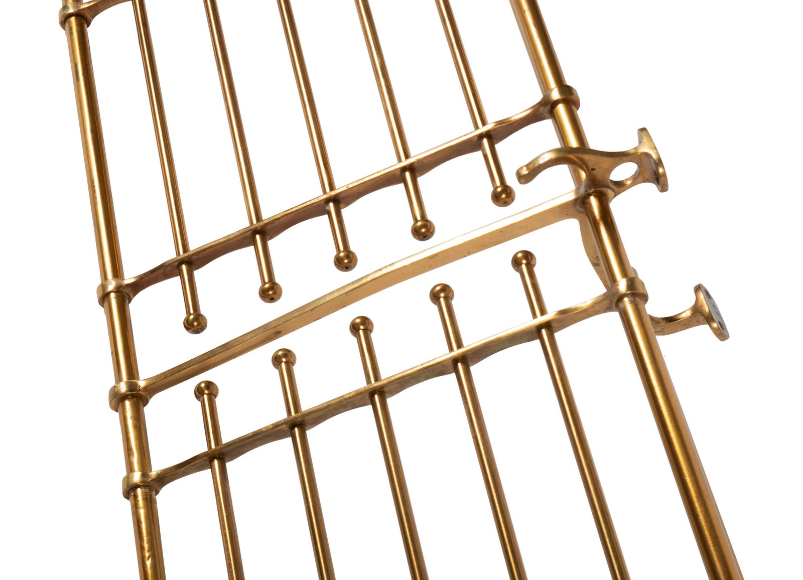 EDWARDIAN BRASS WALL RACK - 6