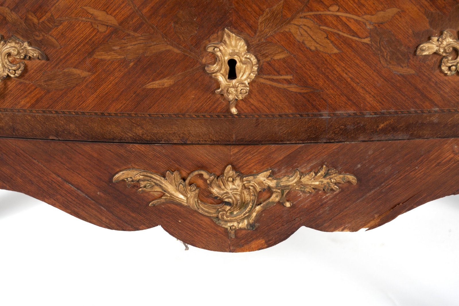 BOMBE MARBLE TOP COMMODE - 5