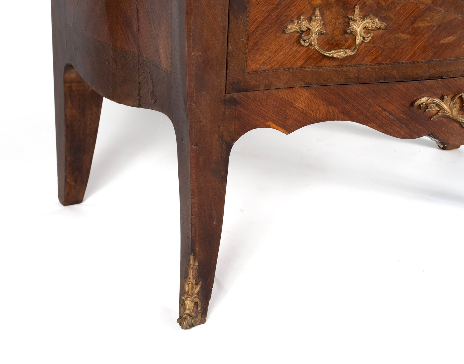 BOMBE MARBLE TOP COMMODE - 6