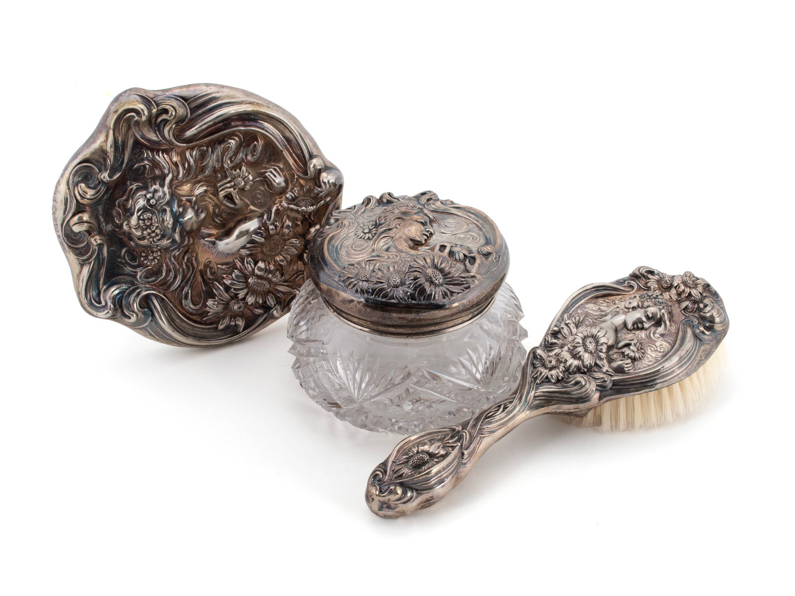 ART NOUVEAU STERLING VANITY SET (1 of 7)