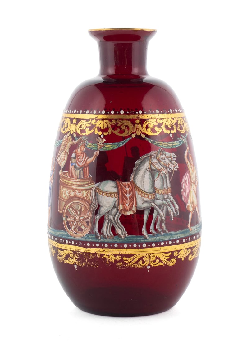 VENETIAN RED GLASS VASE (1 of 7)