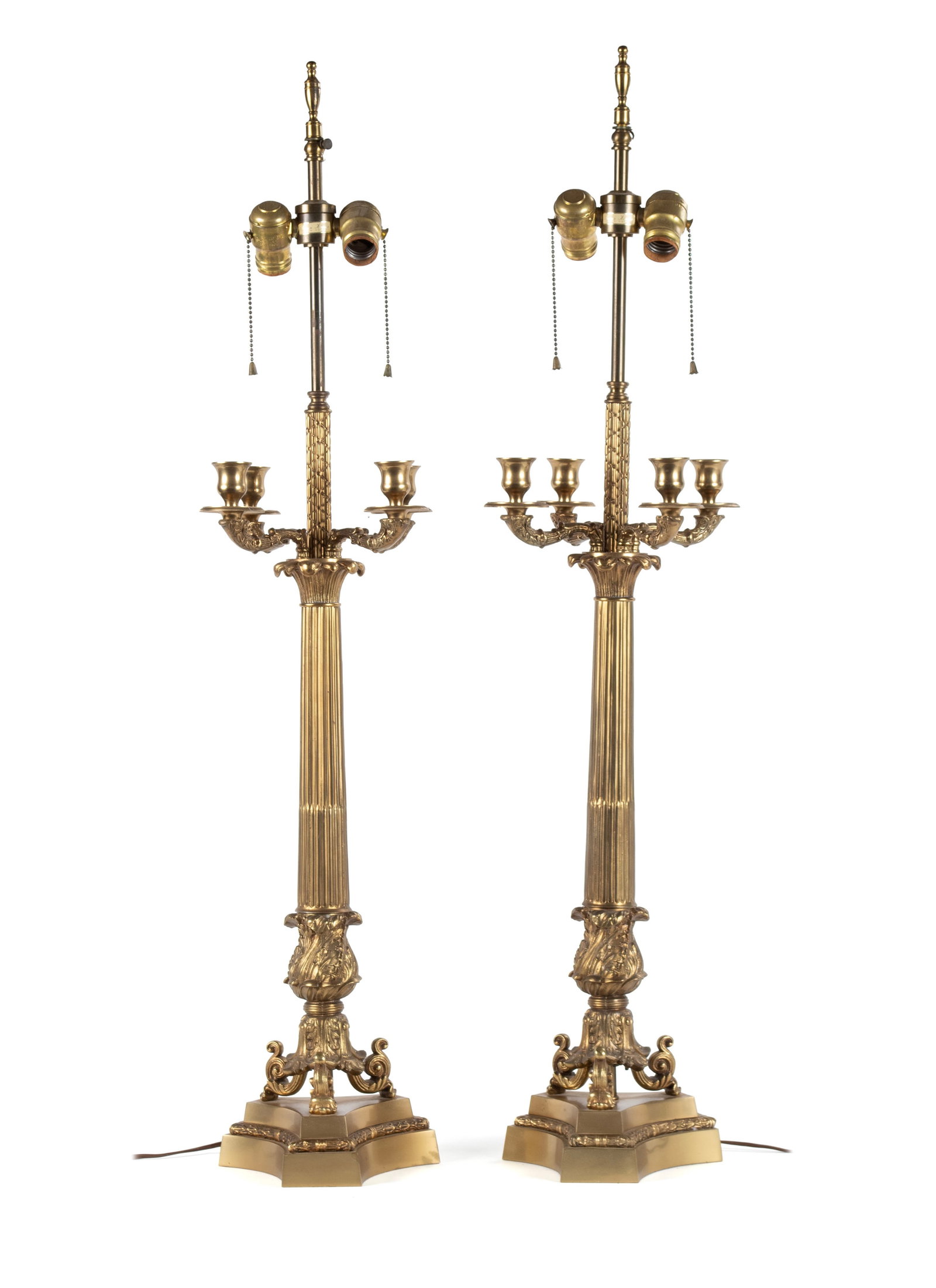 PAIR OF WARREN KESSLER BRASS TABLE LAMPS (1 of 7)