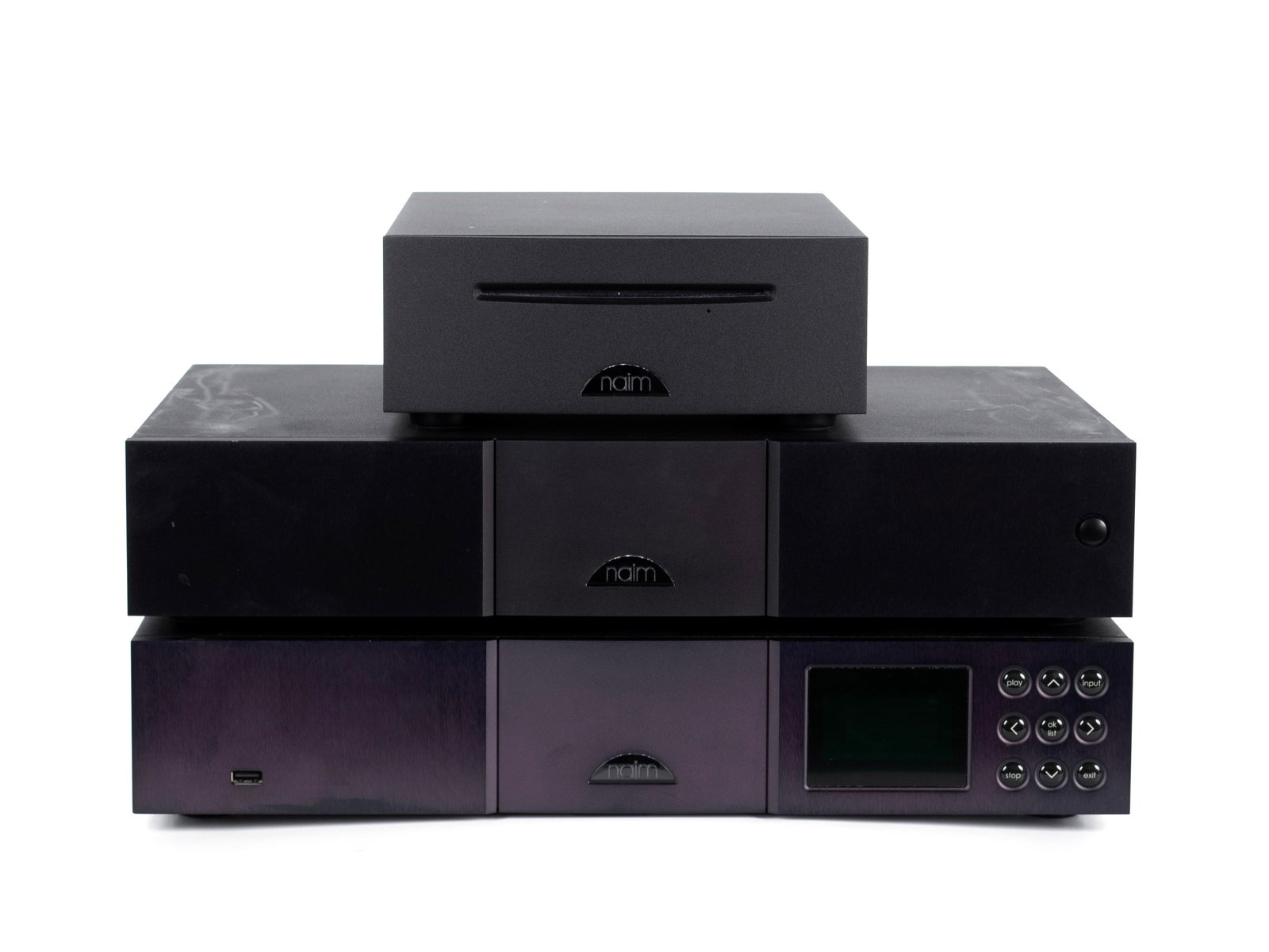 NAIM AUDIO NDS REFERENCE STREAMER/DAC, XPS AND UNITISERVE-SSD: NAIM AUDIO NDS REFERENCE STREAMER/DAC, XPS AND UNITISERVE-SSD Three pieces (3), NDS reference player, XPSS DR power supply and Unitiserve CD-ripper/player, original boxes with owner's manuals.