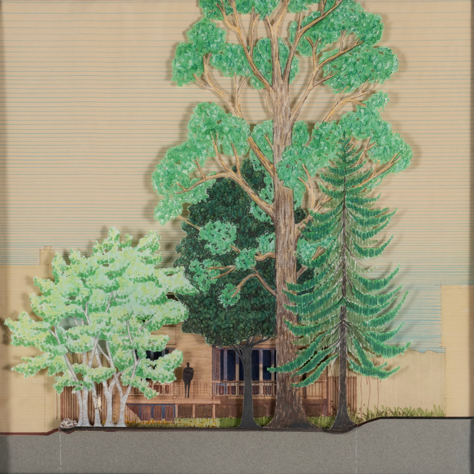 THREE-DIMENSIONAL CUT PAPER ARCHITECTURAL SCENE (1 of 9)