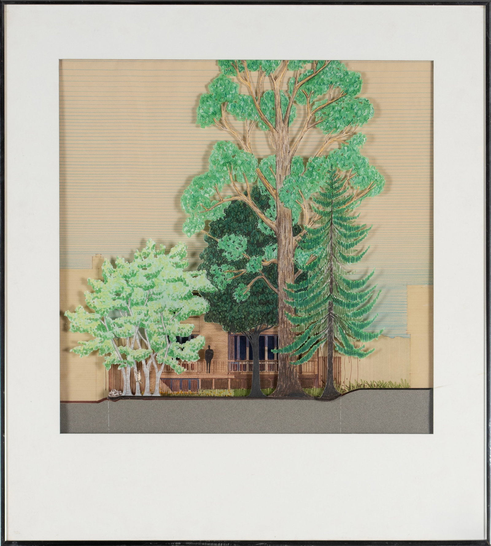 THREE-DIMENSIONAL CUT PAPER ARCHITECTURAL SCENE - 2