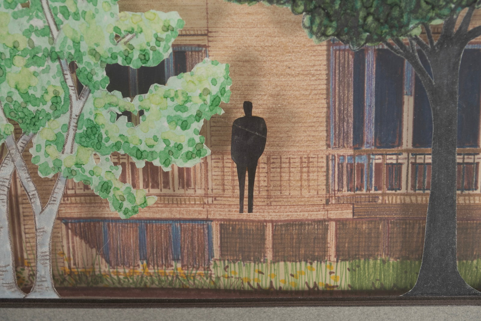 THREE-DIMENSIONAL CUT PAPER ARCHITECTURAL SCENE - 3