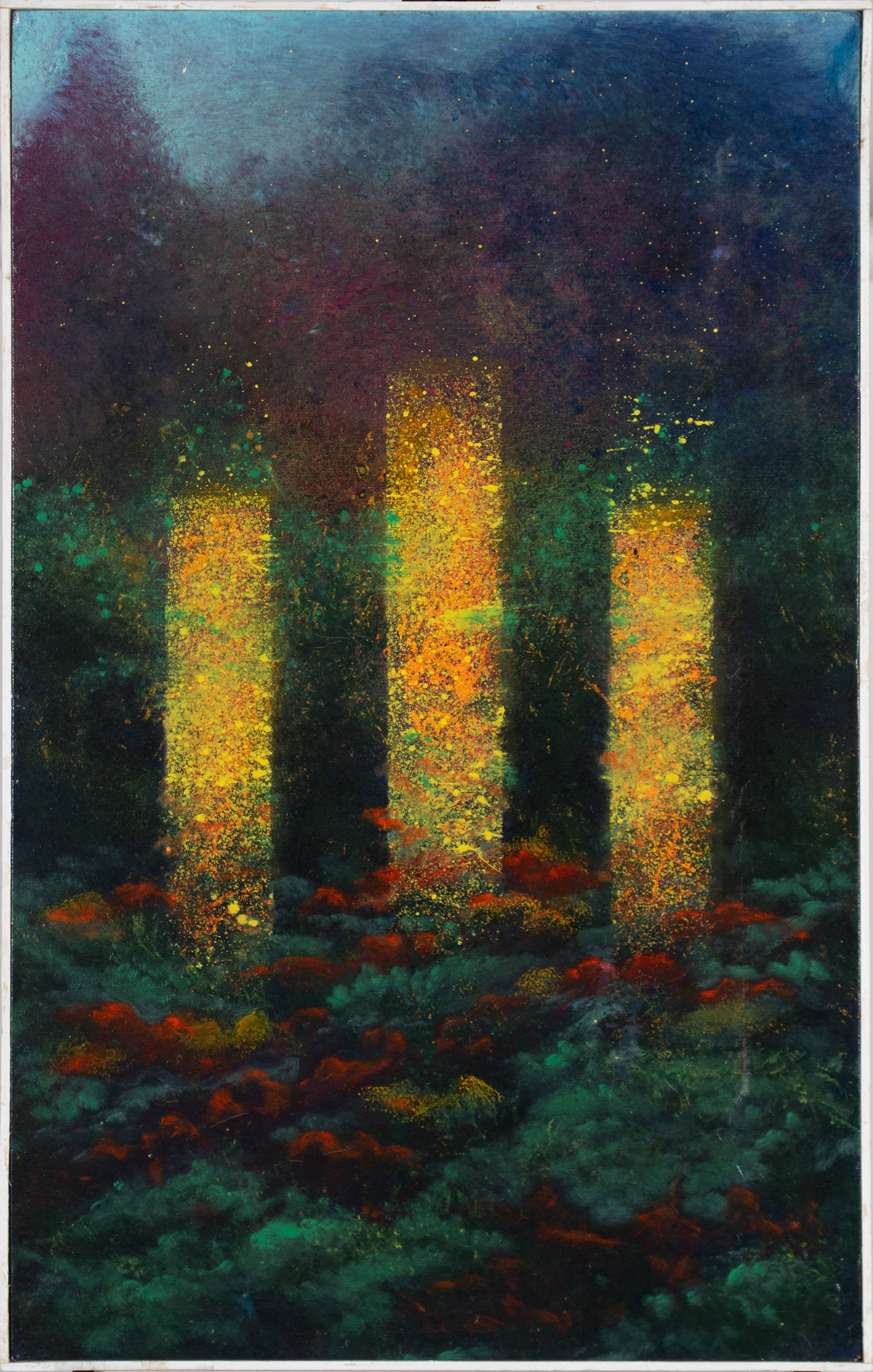 BARRY JOHN SULLIVAN (AMERICAN (ST. LOUIS), 1950-2023): Barry John Sullivan American (St. Louis), 1950-2023 Oil on canvas Signed to verso. Abstract landscape, framed. 42 x 26 1/4 in. (106.7 x 66.7 cm.)