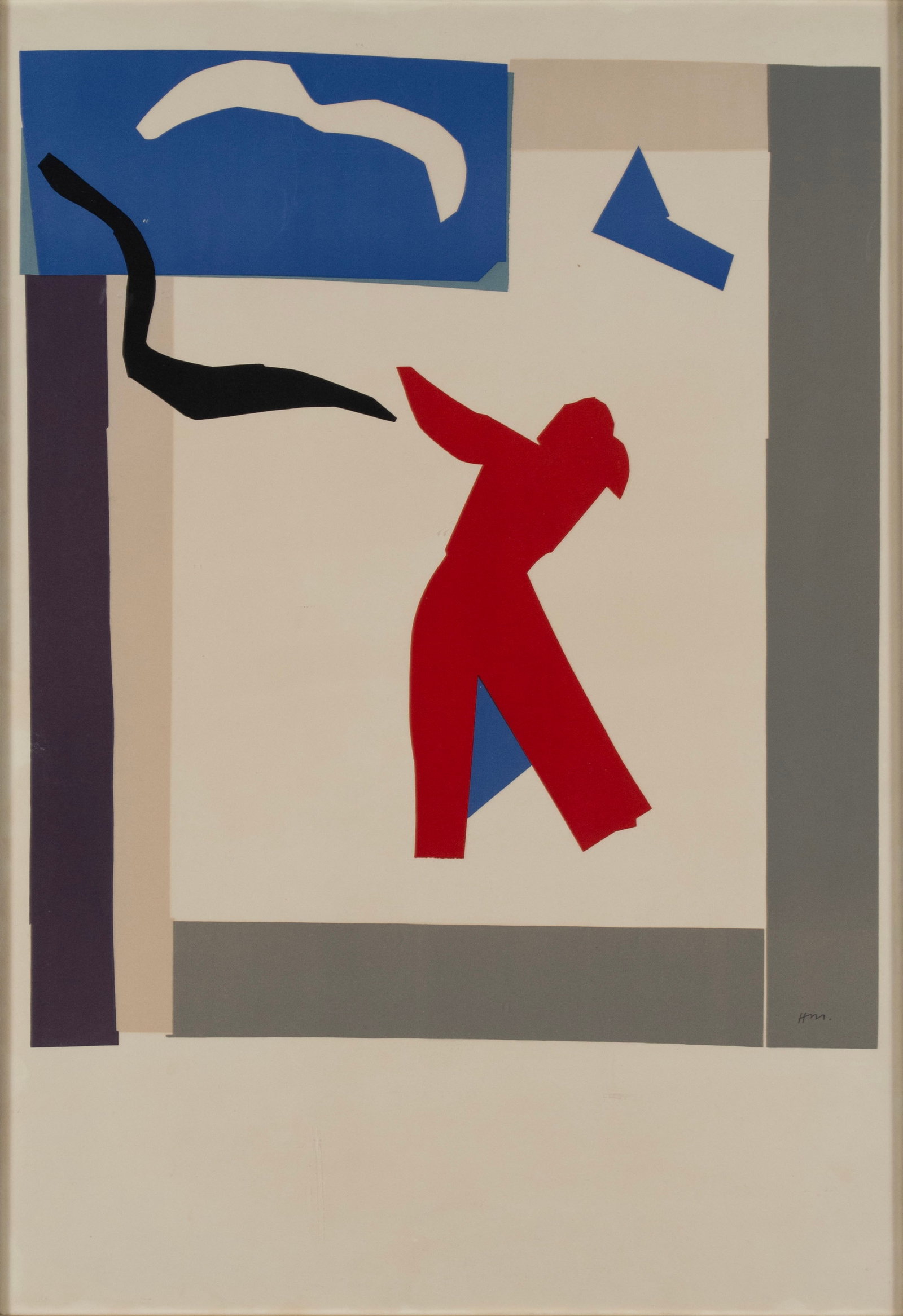 AFTER MATISSE, 'LE DANSEUR' LITHOGRAPH: AFTER MATISSE, 'LE DANSEUR' LITHOGRAPH Initialed in plate, framed. Sight: 27 x 18 1/2 in. (68.6 x 47 cm.), Frame: 28 1/4 x 19 3/4 in. (71.8 x 50.2 cm.)