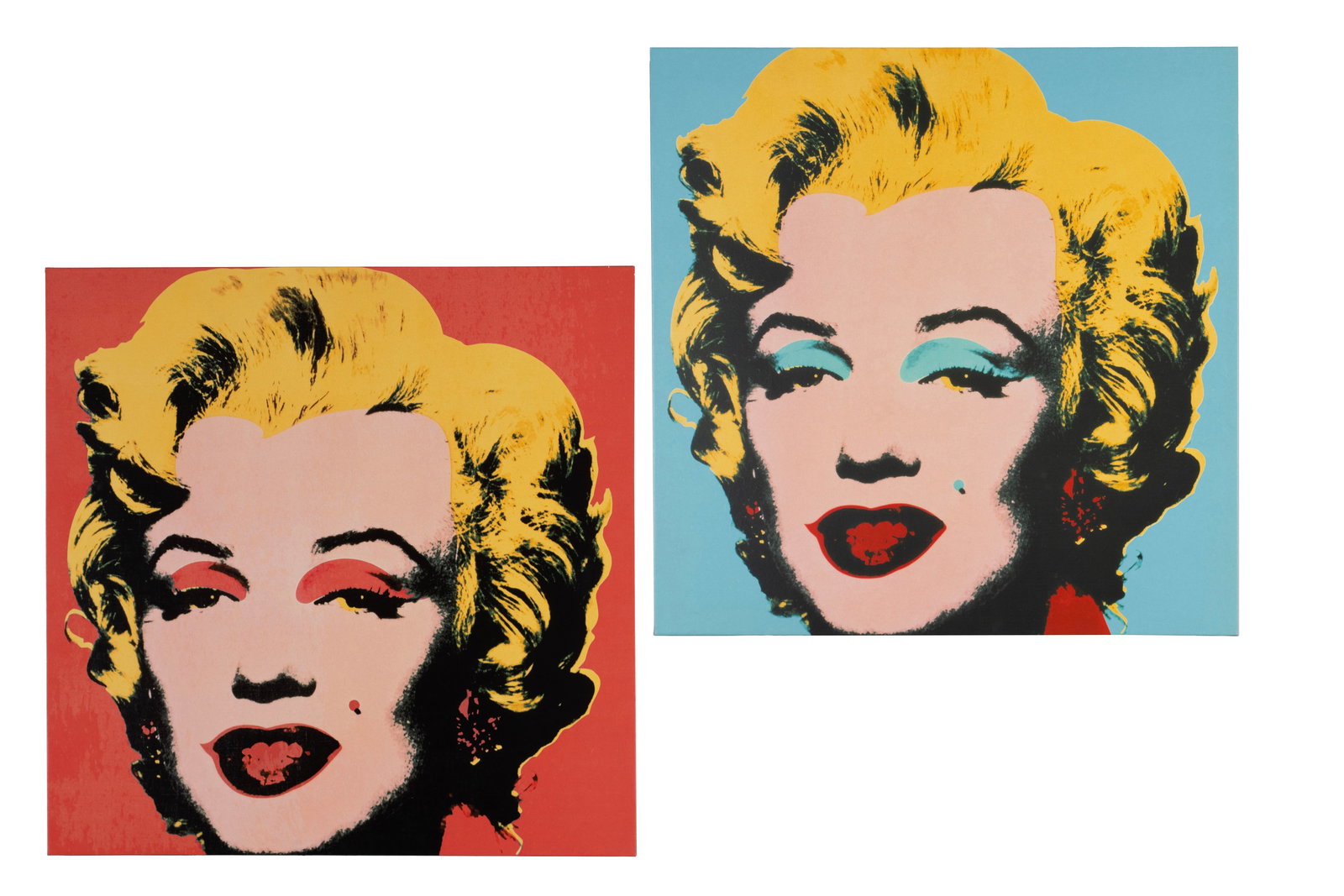 AFTER WARHOL, MARILYN MONROE: AFTER WARHOL, MARILYN MONROE Two (2) contemporary prints on canvas, unframed. Each: 37 1/2 x 37 1/2 in. (95.3 x 95.3 cm.)
