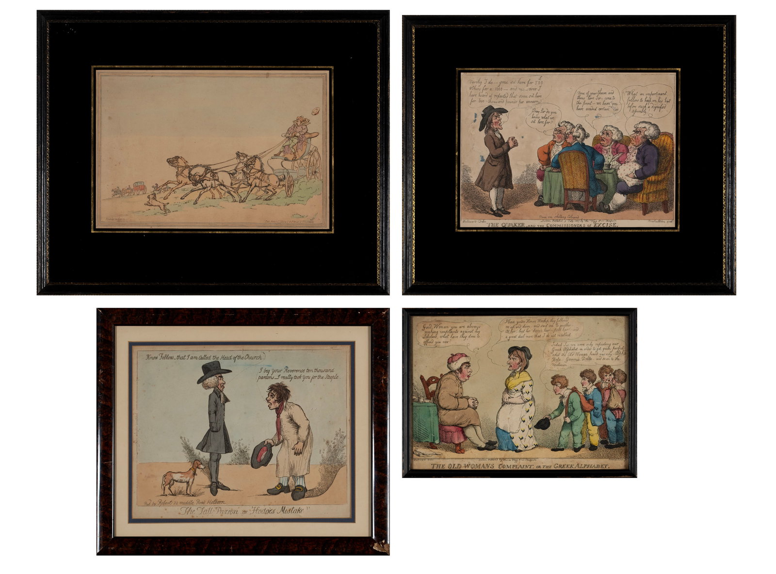 FOUR ENGLISH ENGRAVINGS INCLUDING BY THOMAS ROWLANDSON (1 of 18)