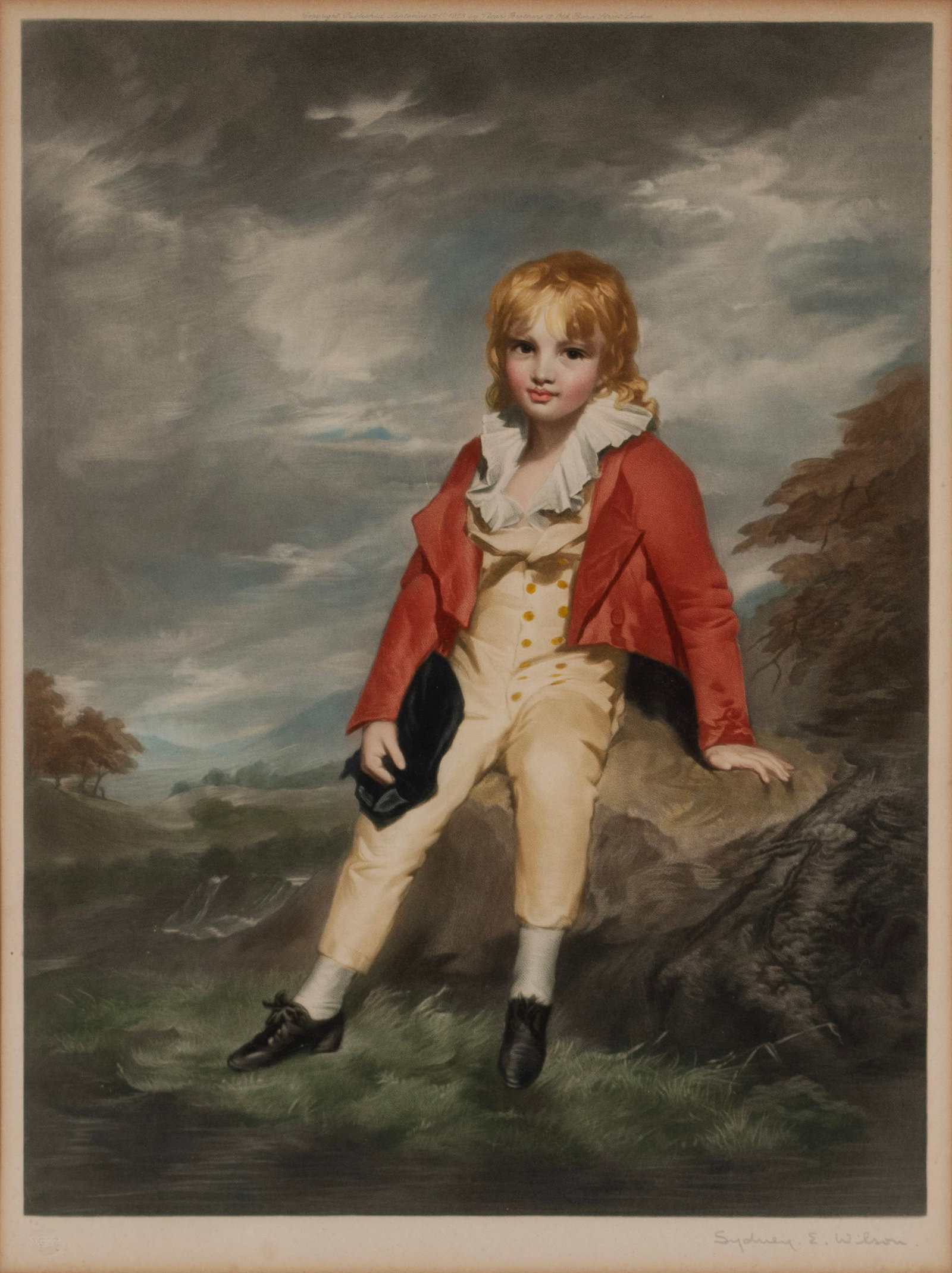 SYDNEY WILSON (LATE 19TH/20TH CENTURY) MEZZOTINT: SYDNEY WILSON (LATE 19TH/20TH CENTURY) MEZZOTINT After 'Sir George Sinclair of Ulbster (1790?1868), as a Child' by Sir Henry Raeburn, signed in pencil. Matted and framed. 16 1/2 x 12 in. (41.9 x 30.5