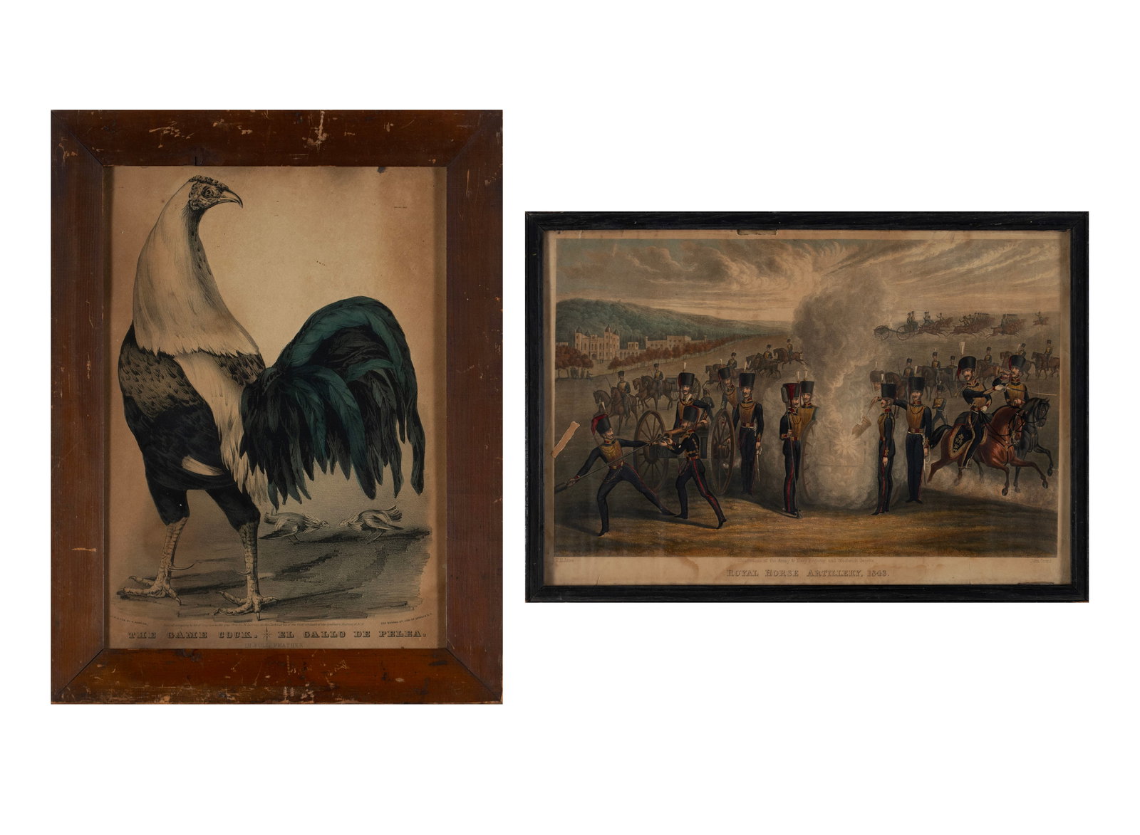 TWO HAND-COLORED LITHOGRAPHS (1 of 10)