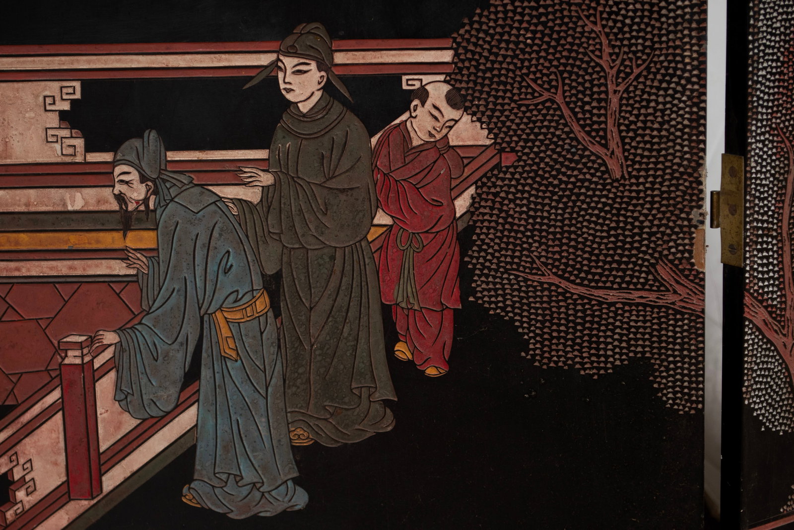 SIX PANEL COROMANDEL LACQUER ROOM SCREEN - 3