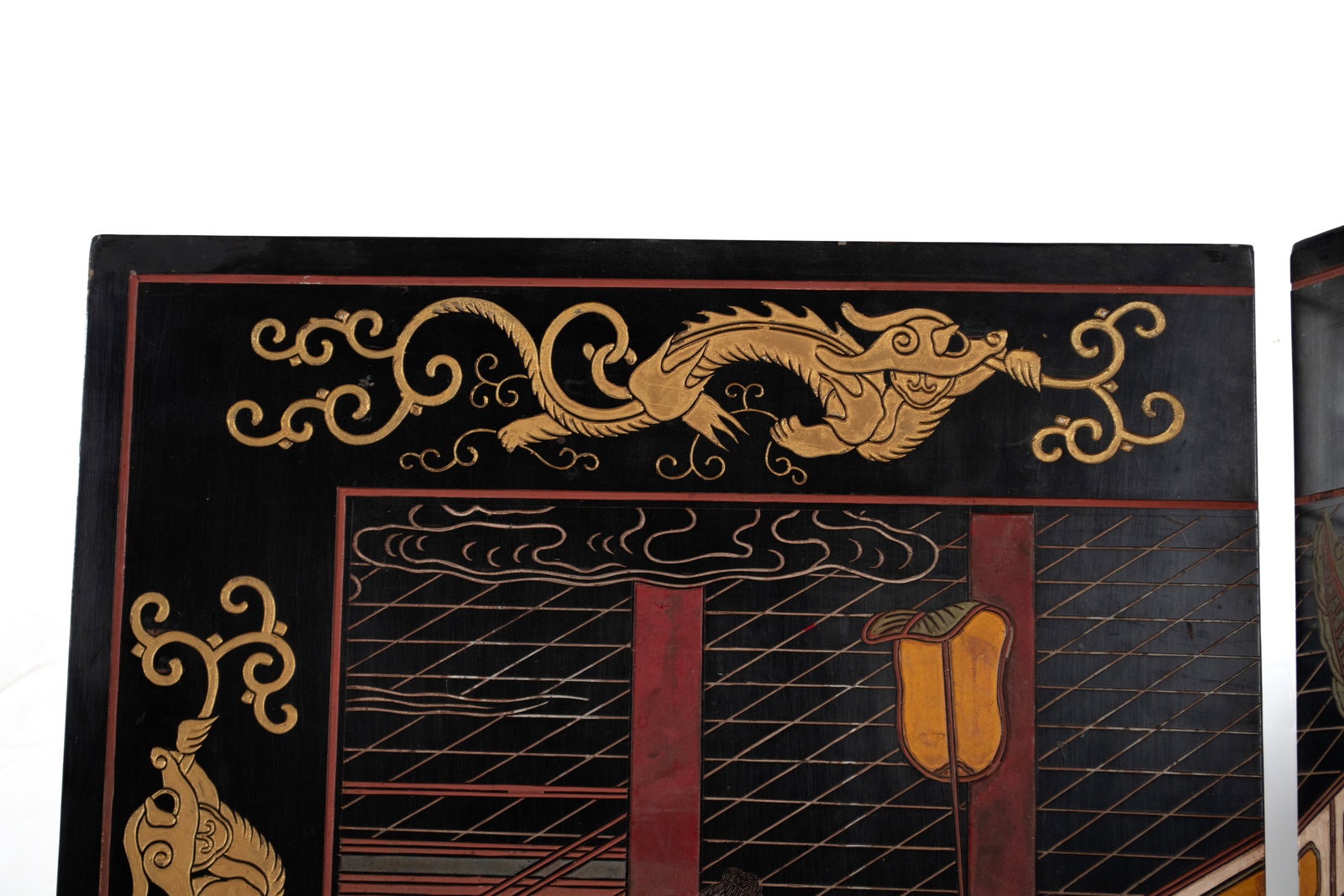 SIX PANEL COROMANDEL LACQUER ROOM SCREEN - 5