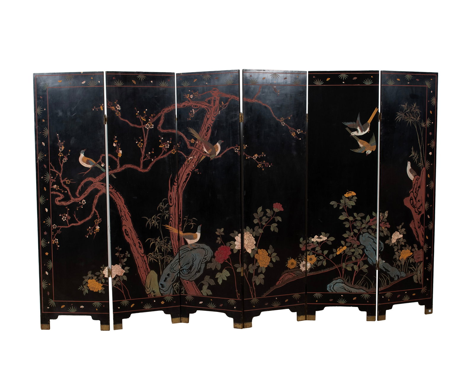 SIX PANEL COROMANDEL LACQUER ROOM SCREEN - 8