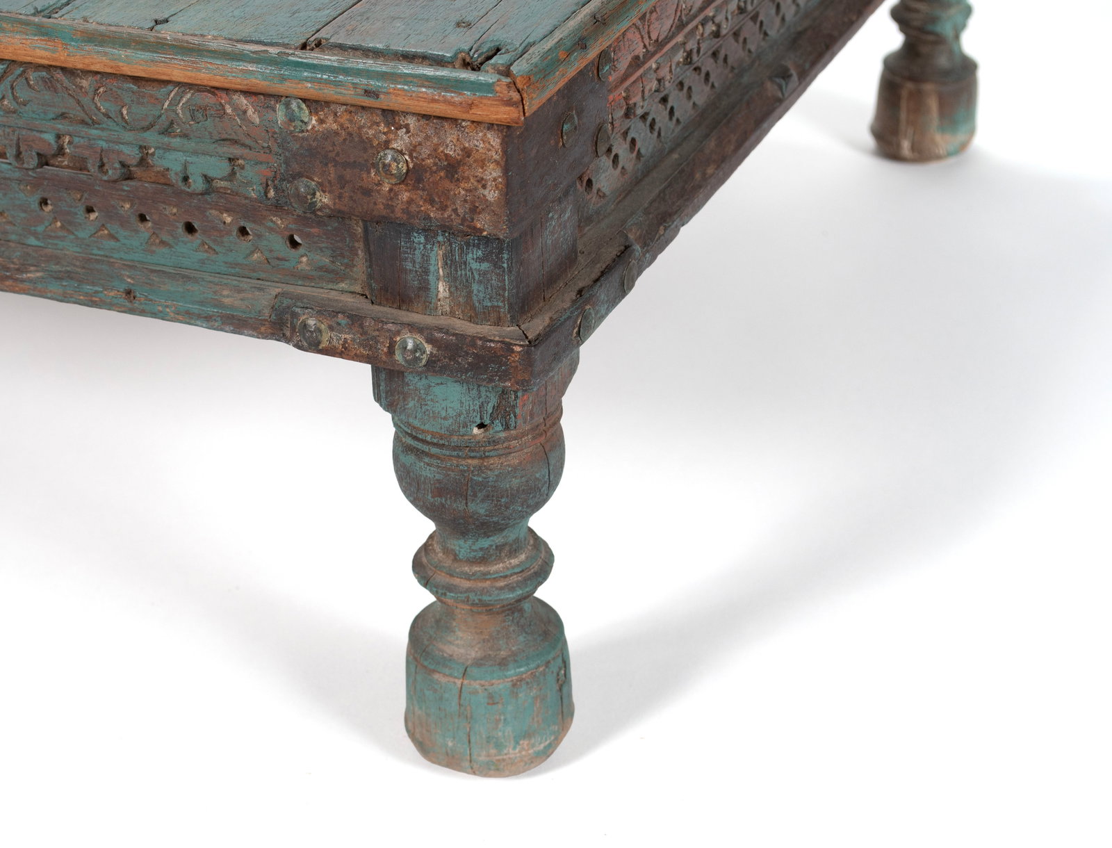 INDIAN CARVED LOW TABLE - 4