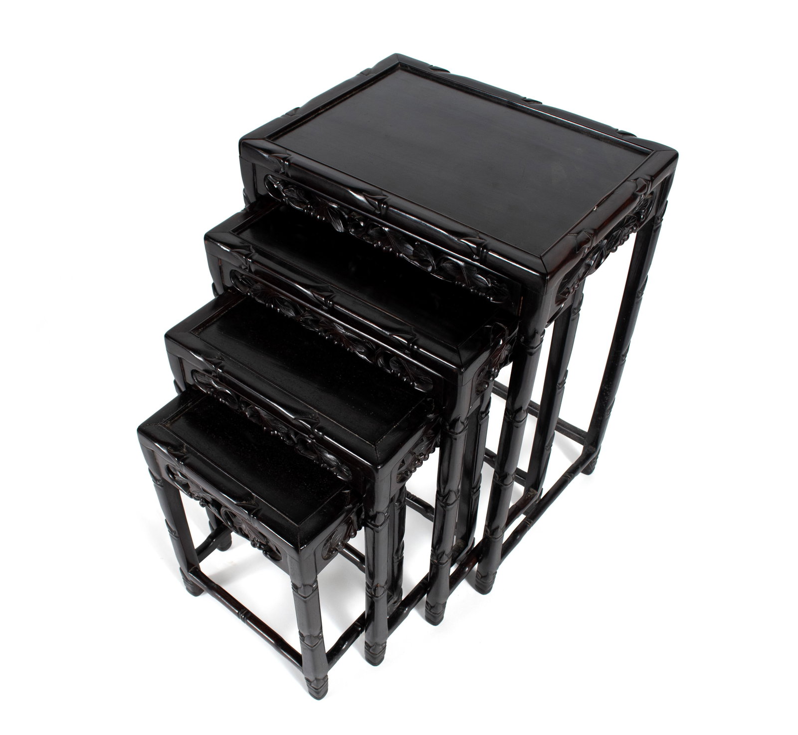 CHINESE CARVED NESTING TABLES - 2
