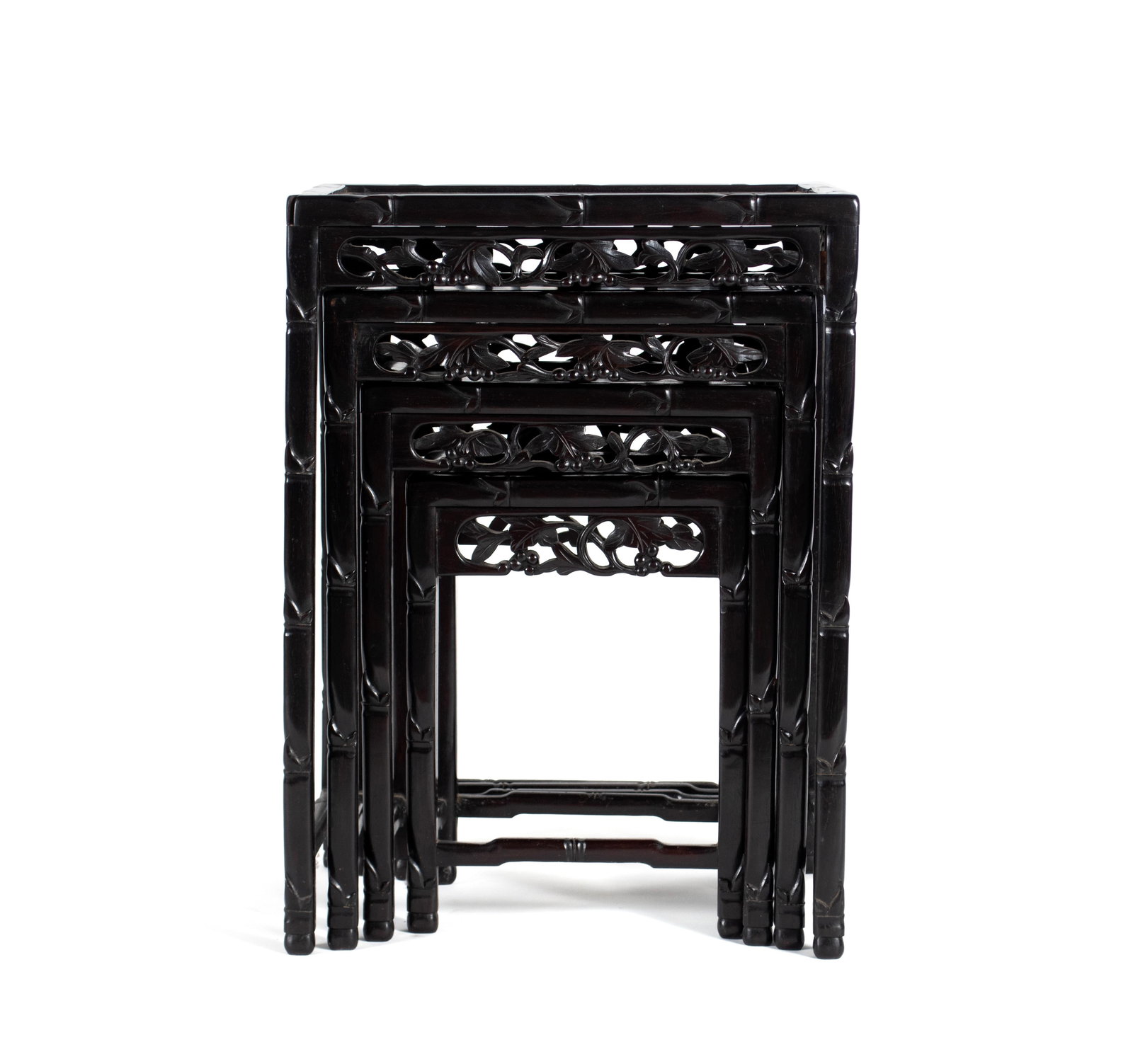 CHINESE CARVED NESTING TABLES - 5