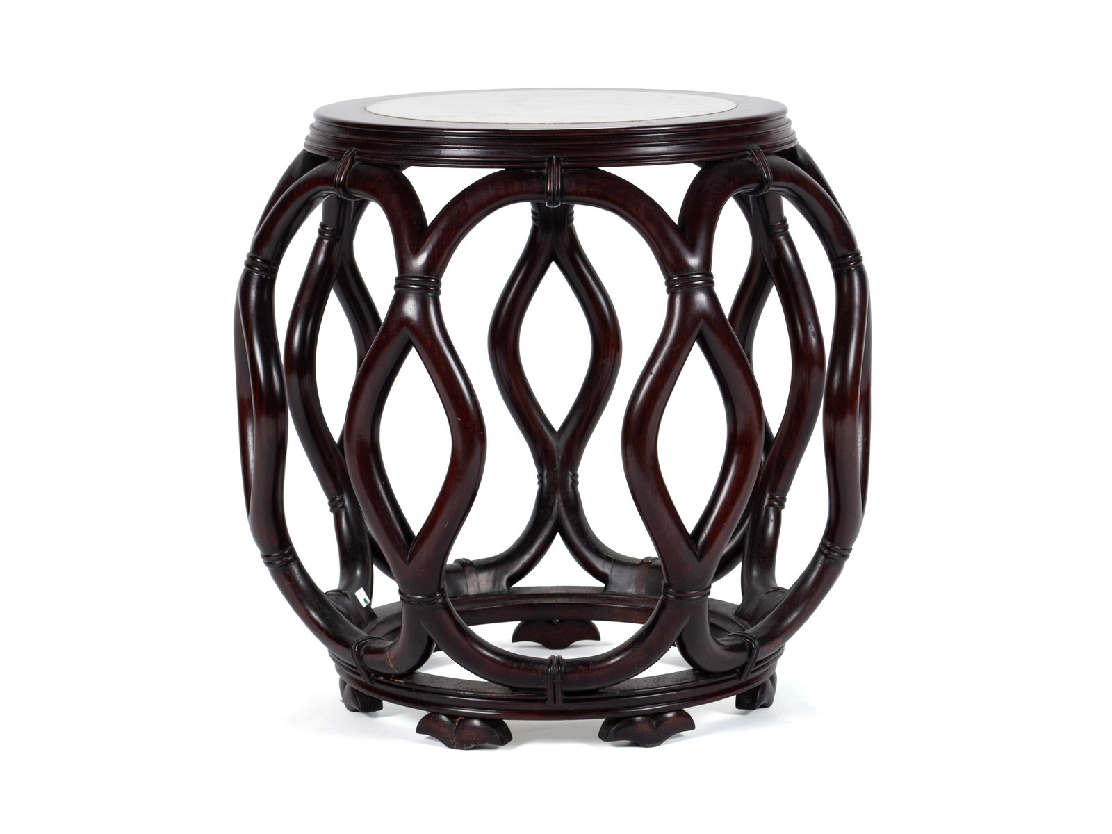 CHINESE MARBLE TOP SIDE TABLE - 4