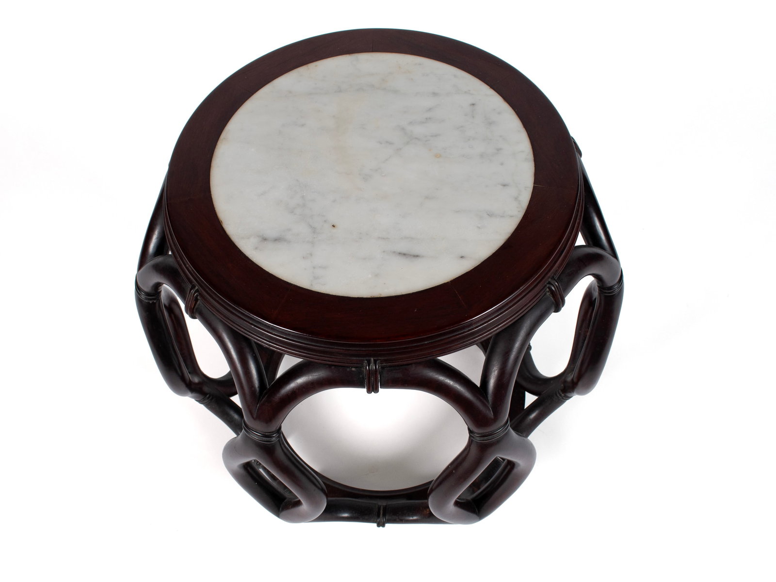 CHINESE MARBLE TOP SIDE TABLE - 6